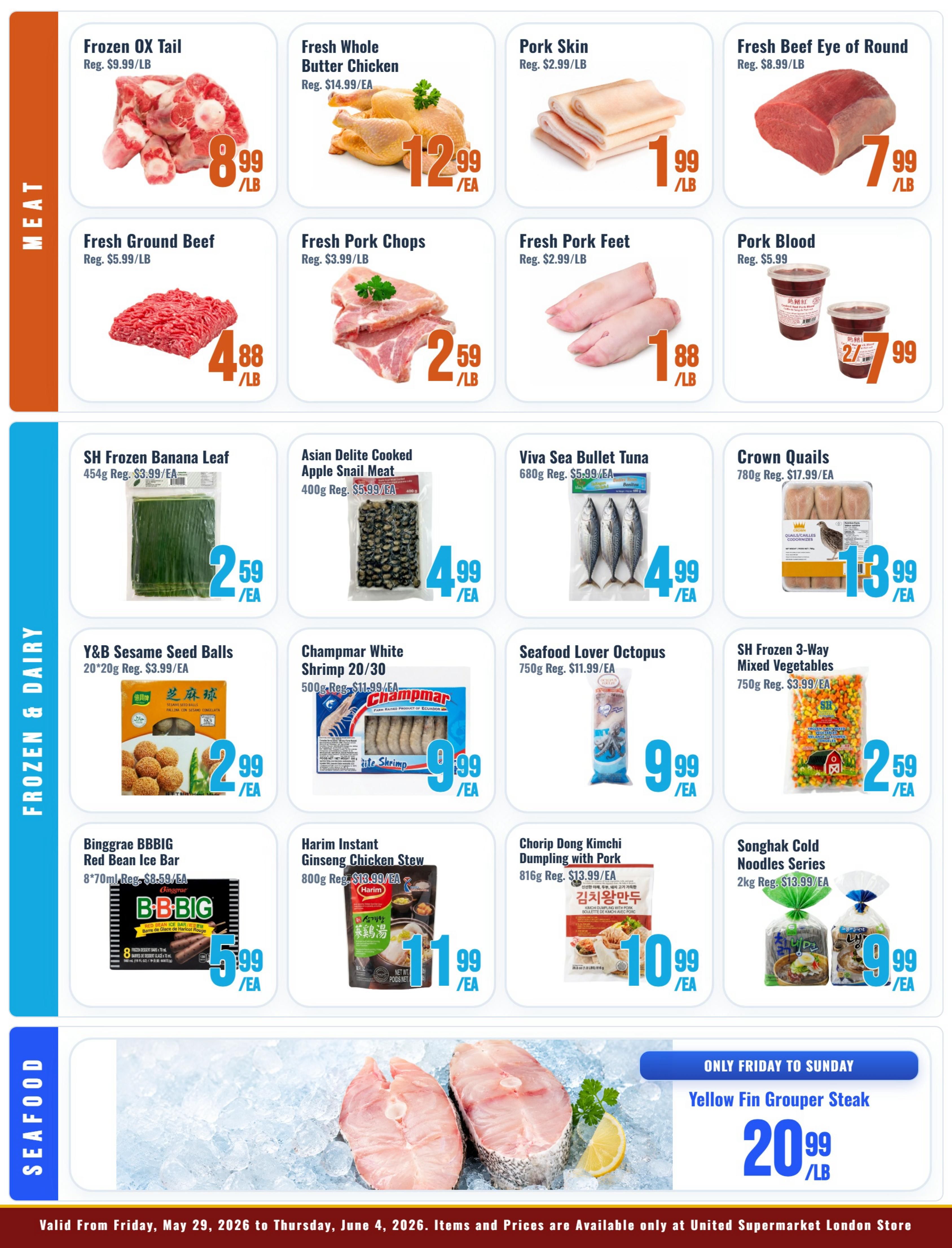 United Supermarket (London) Flyer May 29 to June 4