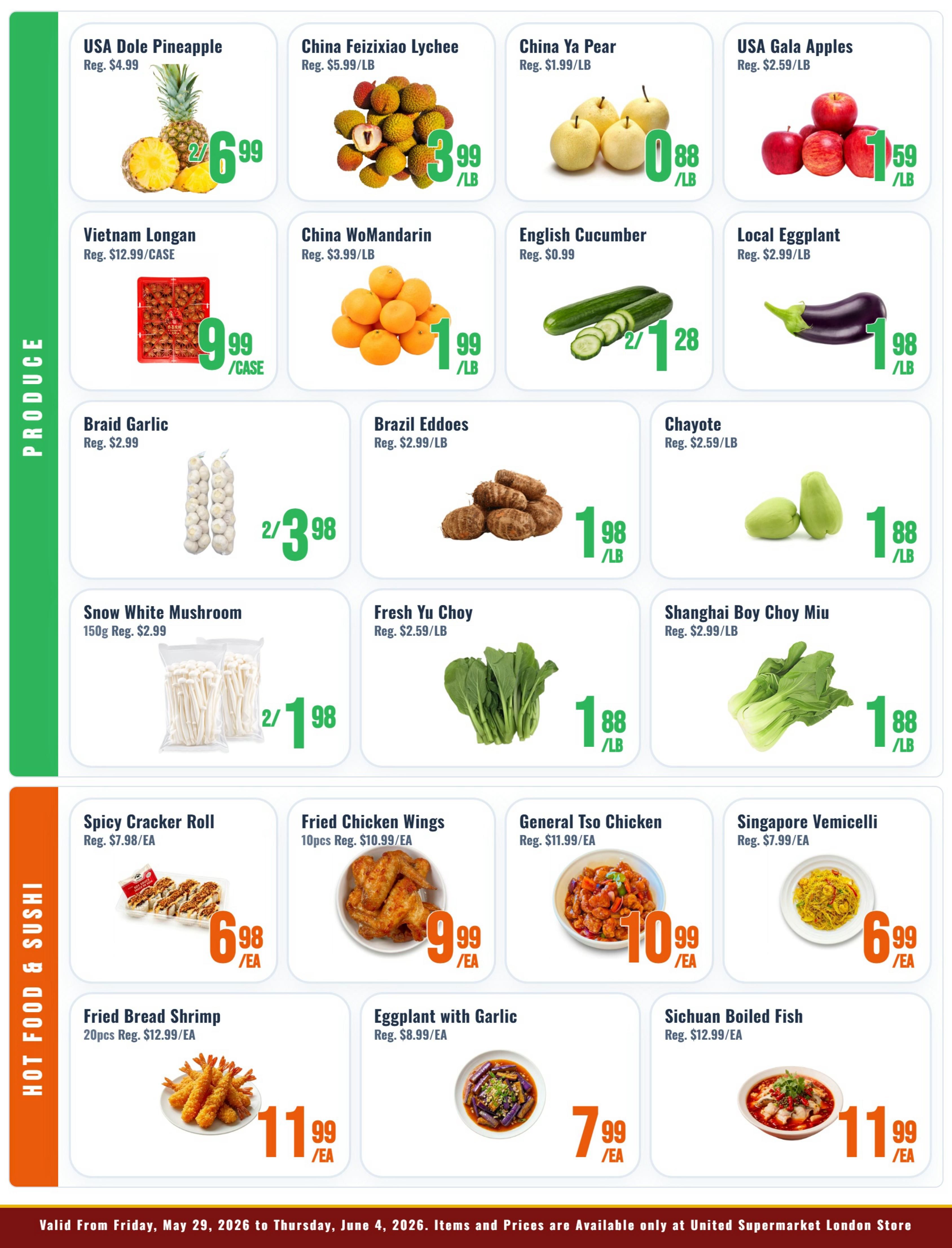 United Supermarket (London) Flyer May 29 to June 4