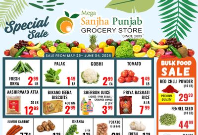 Sanjha Punjab Grocery Store Flyer May 29 to June 4
