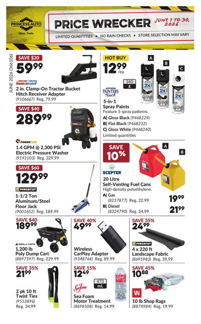 Princess Auto Price Wrecker Flyer June 1 to 30