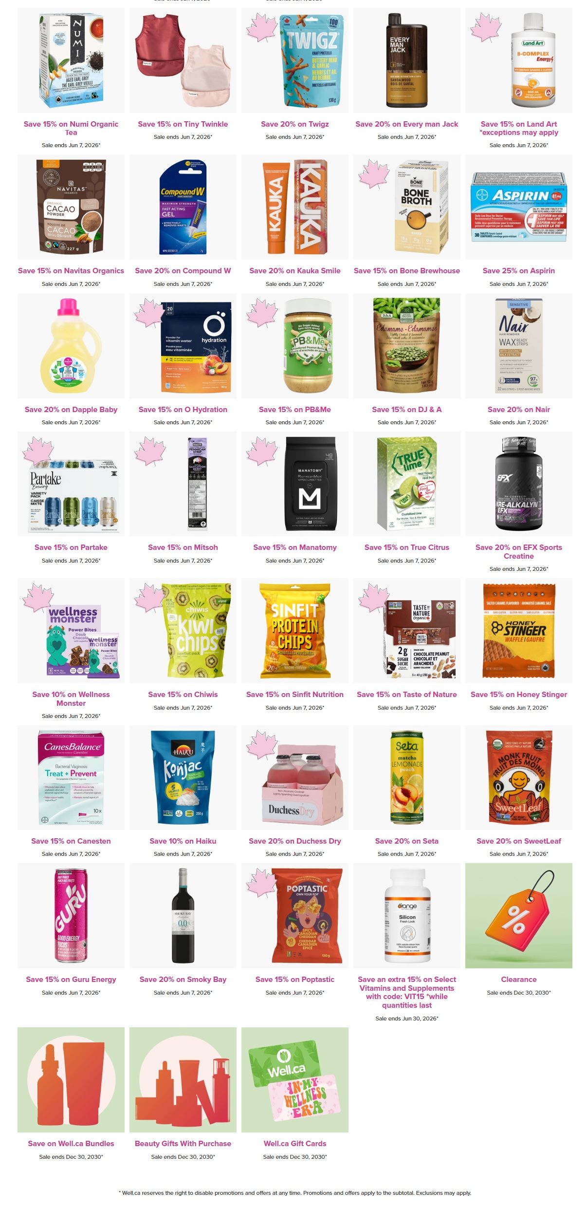 Well.ca Weekly Sales June 1 to 7