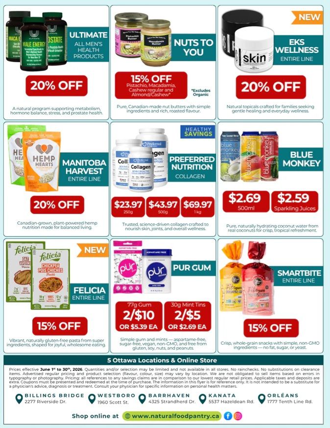 Natural Food Pantry Flyer June 1 to 30