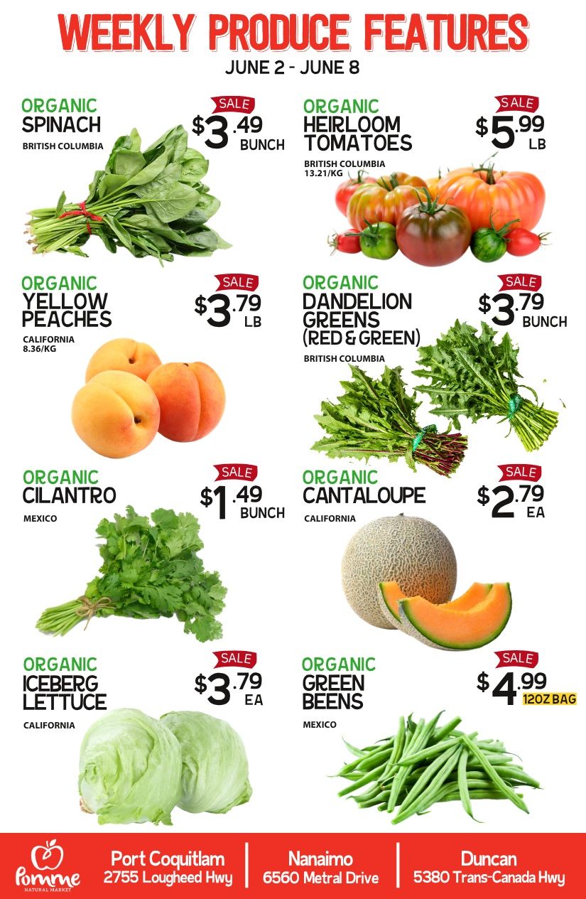 Pomme Natural Market Weekly Produce Flyer June 2 to 8