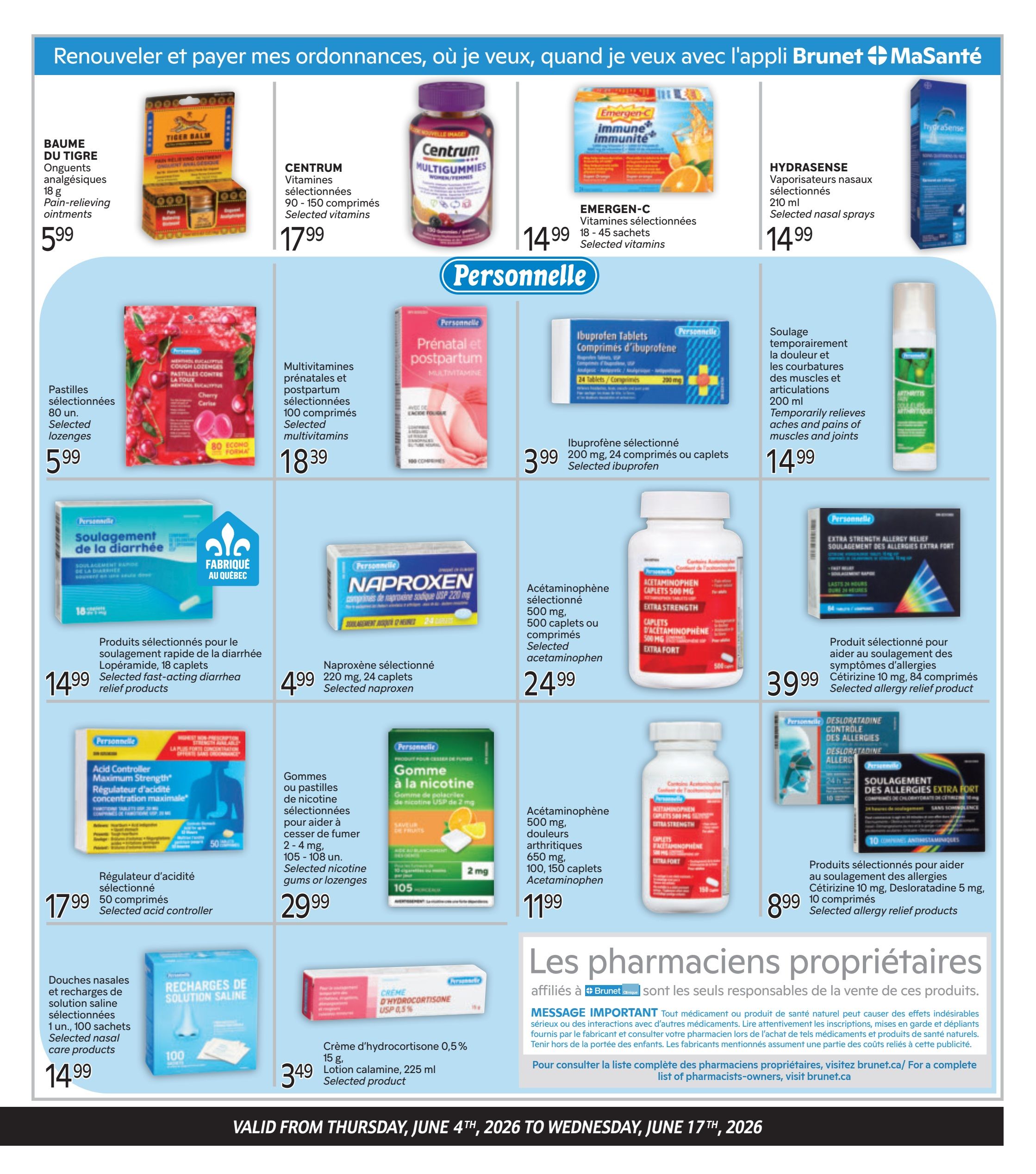 Brunet Clinique Flyer June 4 to 17