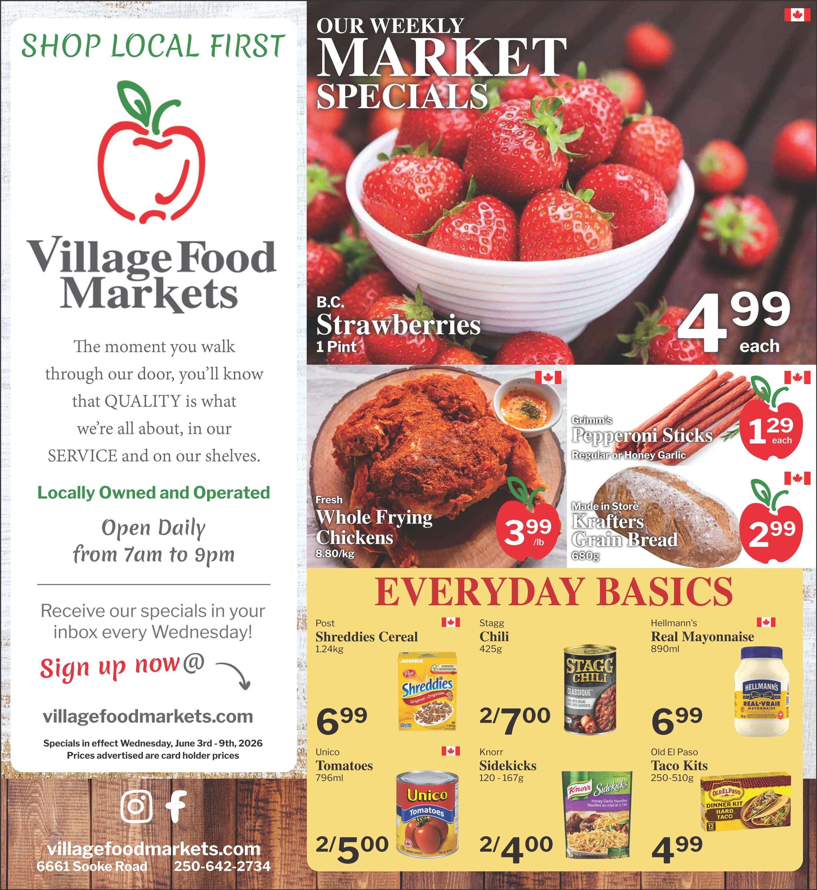 Village Food Markets Flyer June 3 to 9