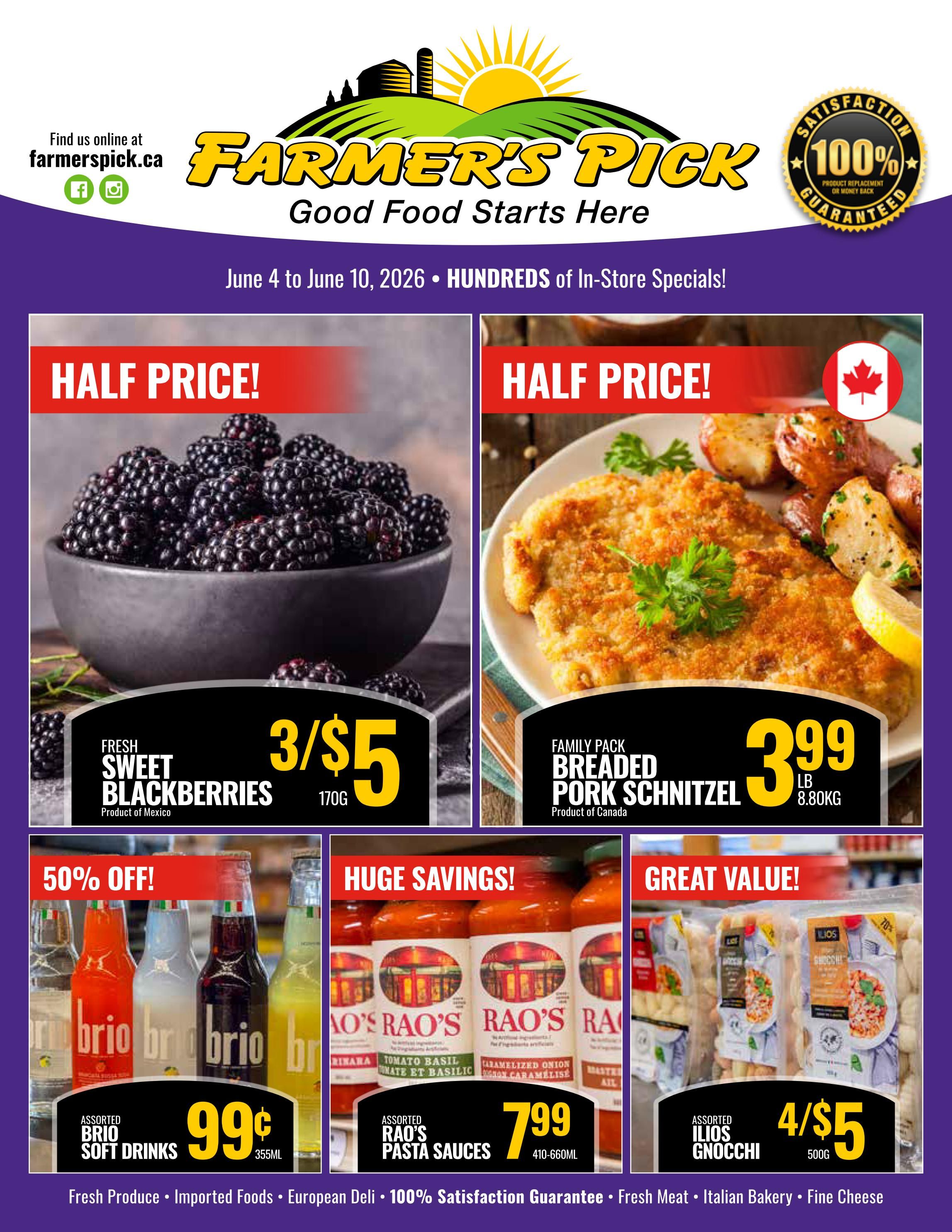 Farmer's Pick Flyer June 4 to 10