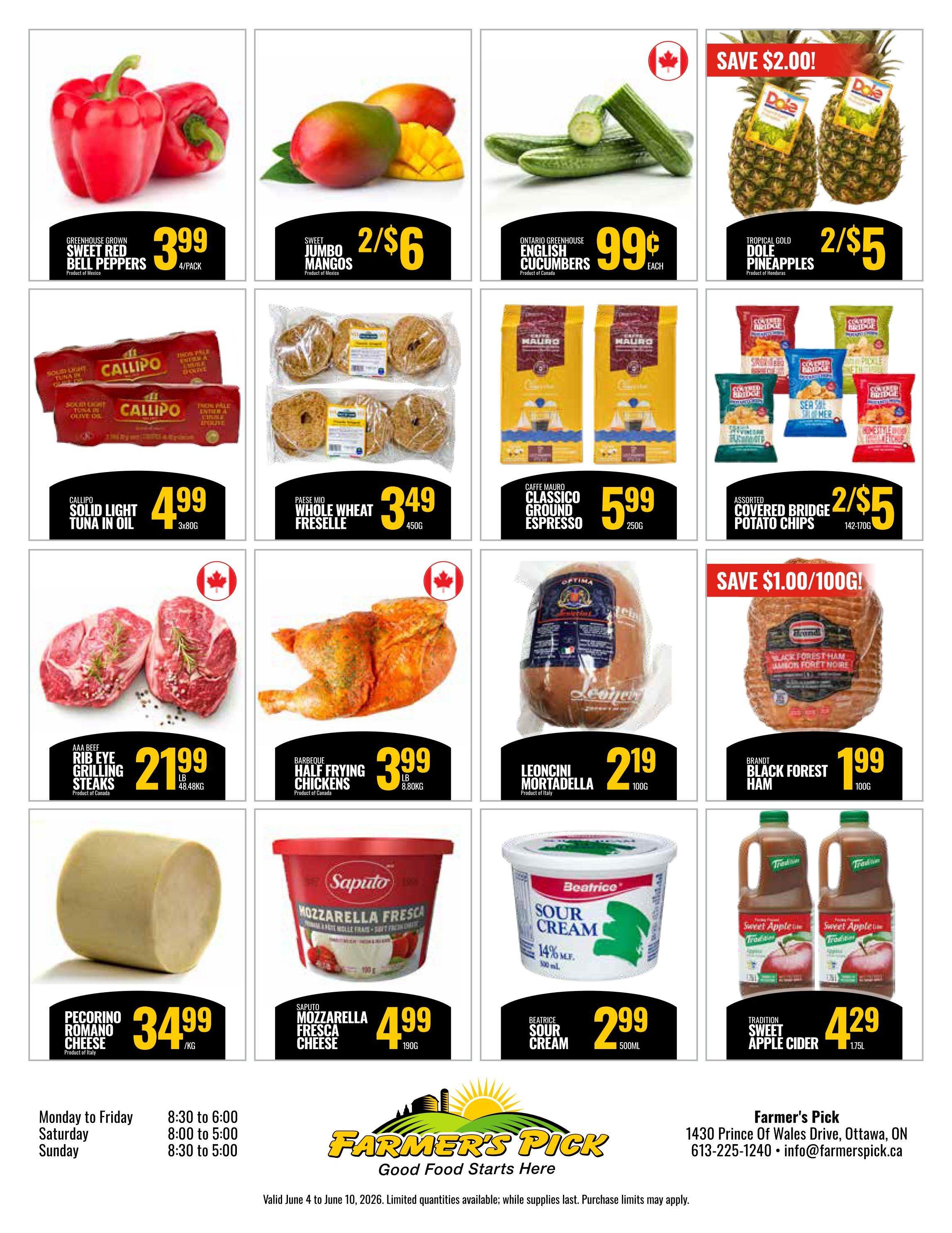 Farmer's Pick Flyer June 4 to 10