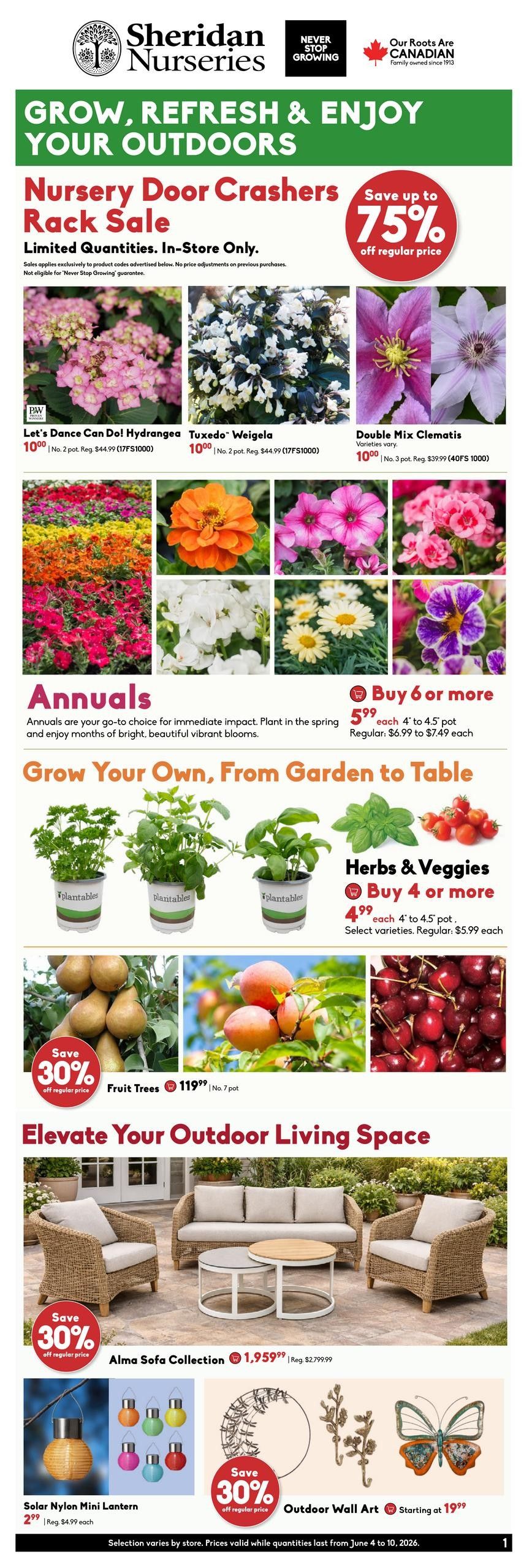 Sheridan Nurseries Flyer June 4 to 10