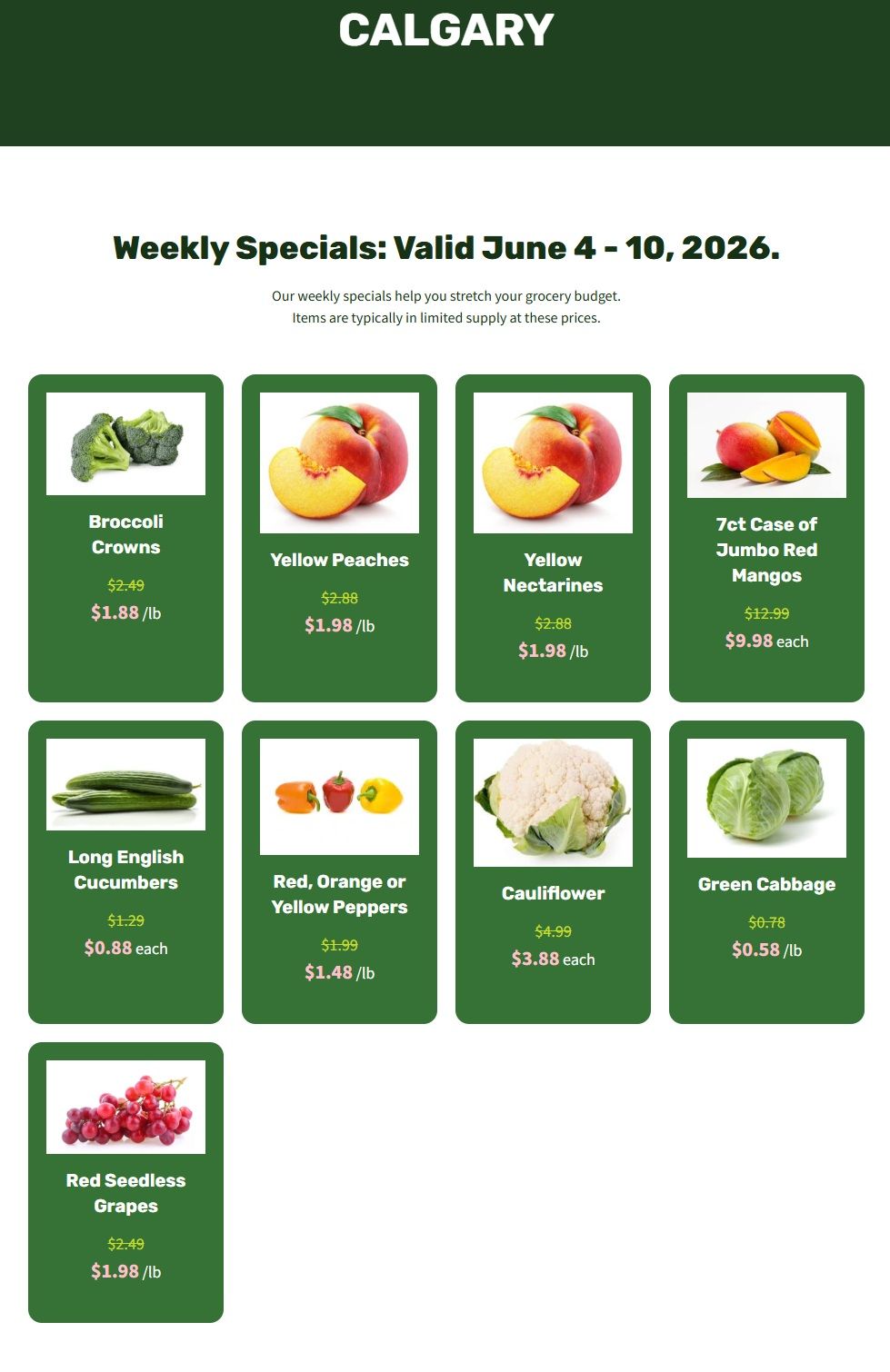 H&W Produce Flyer June 4 to 10