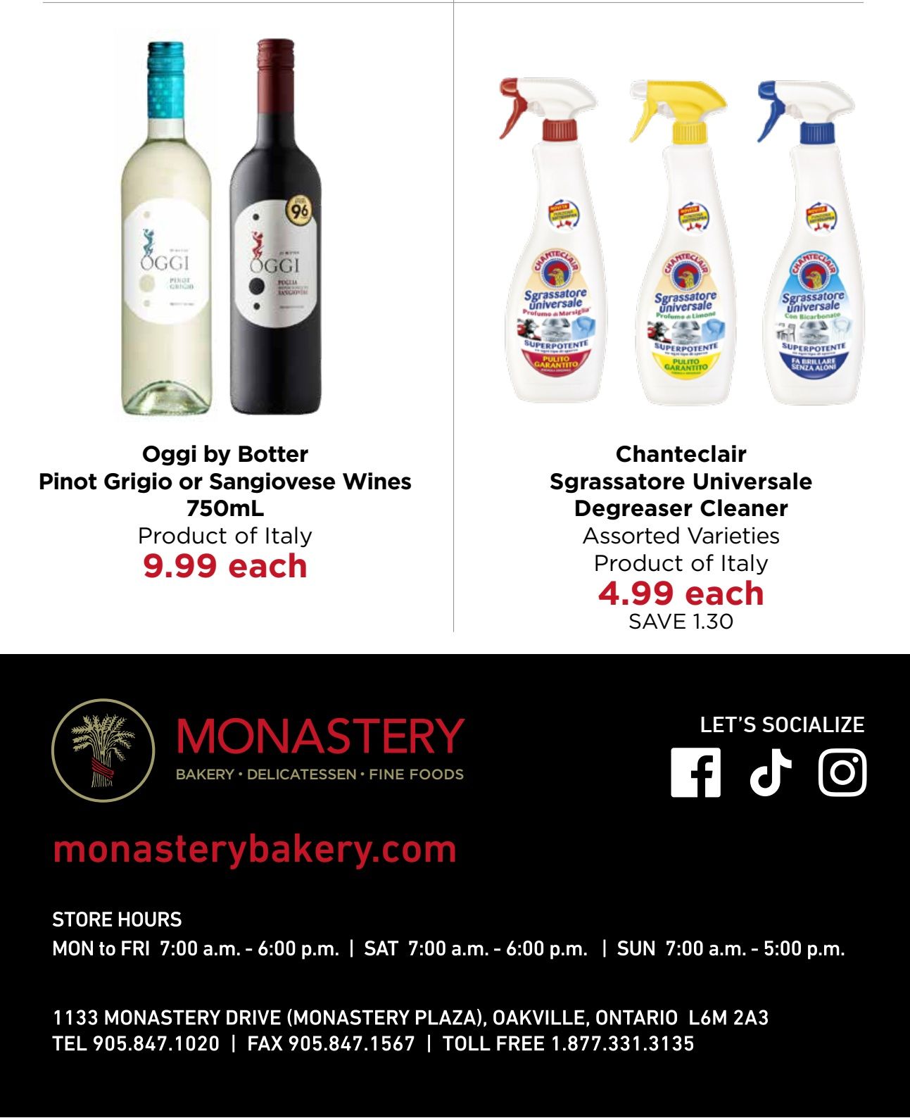 Monastery Bakery Flyer June 4 to 17