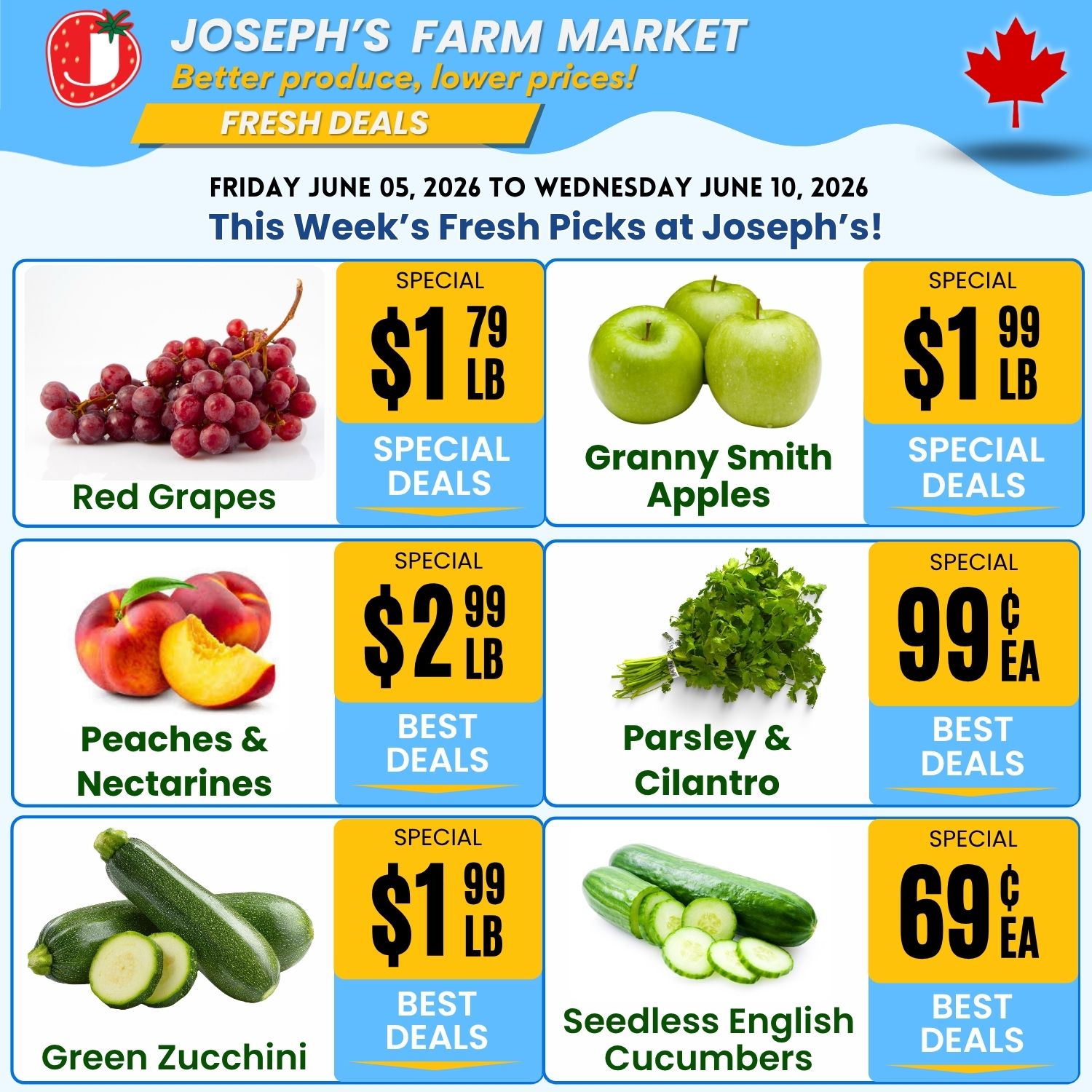 Joseph's Farm Market Flyer June 5 to 10