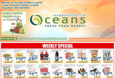 Oceans Fresh Food Market (Mississauga) Flyer June 5 to 11