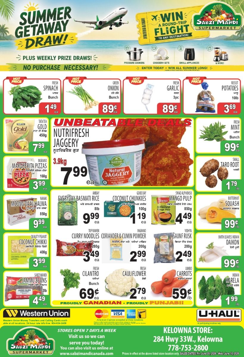 Sabzi Mandi Supermarket (Kelowna) Flyer June 5 to 10