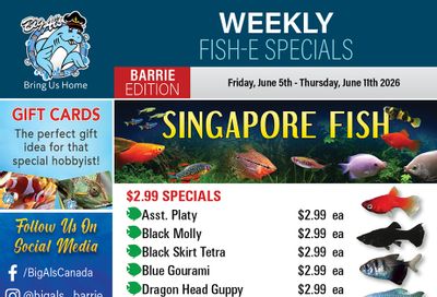 Big Al's (Barrie) Weekly Specials June 5 to 11