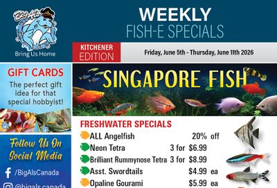 Big Al's (Kitchener) Weekly Specials June 5 to 11