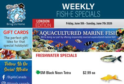 Big Al's (London) Weekend Specials June 5 to 7
