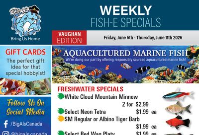 Big Al's (Vaughan) Weekly Specials June 5 to 11