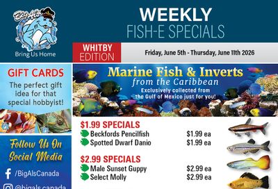 Big Al's (Whitby) Weekly Specials June 5 to 11