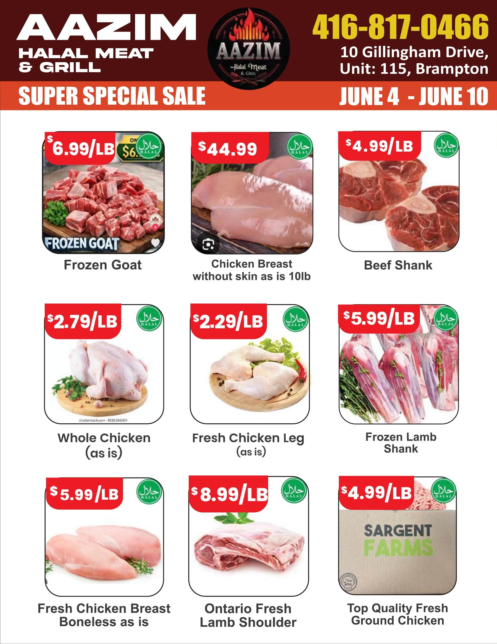 Aazim Halal Meat & Grill Flyer June 4 to 10