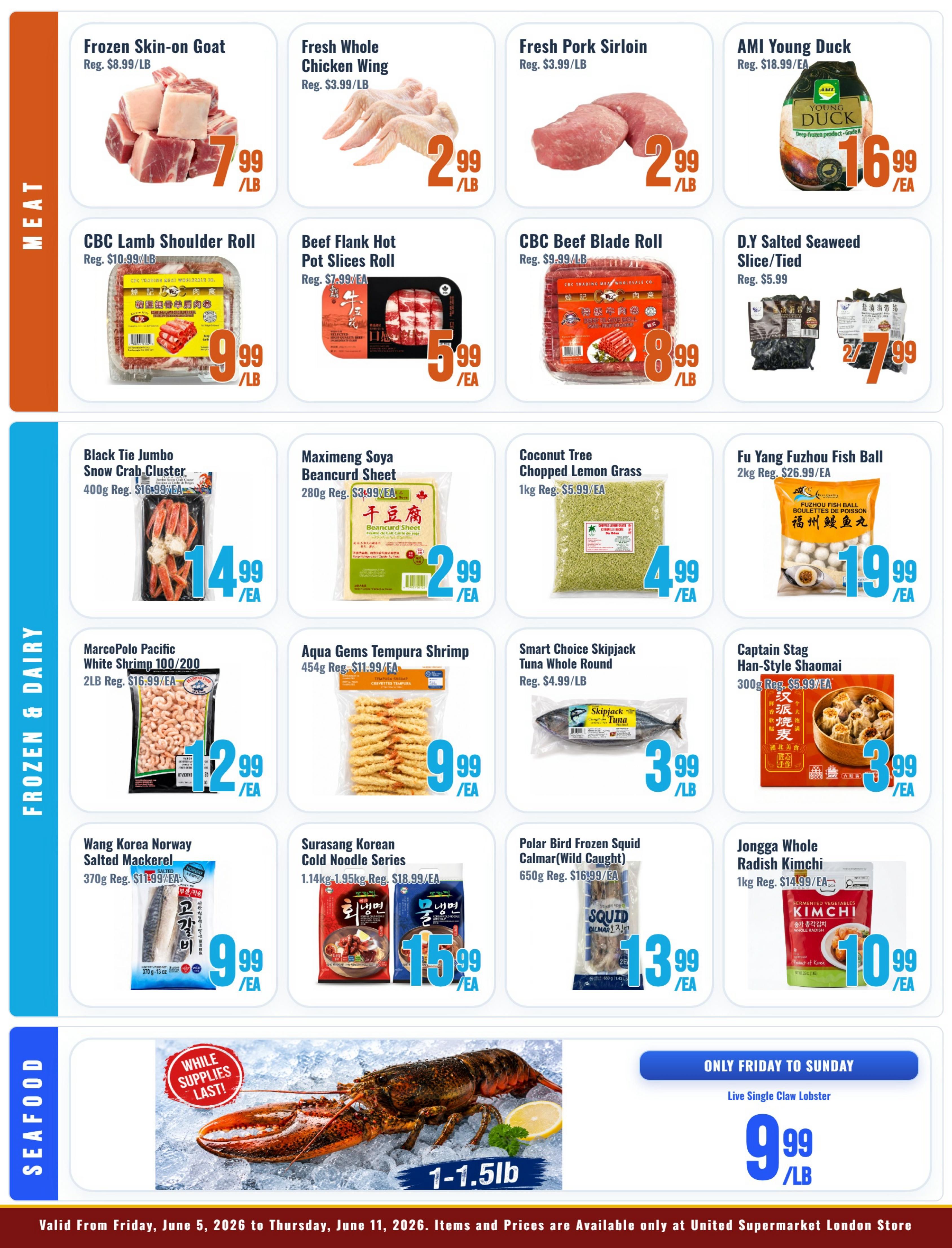 United Supermarket (London) Flyer June 5 to 11