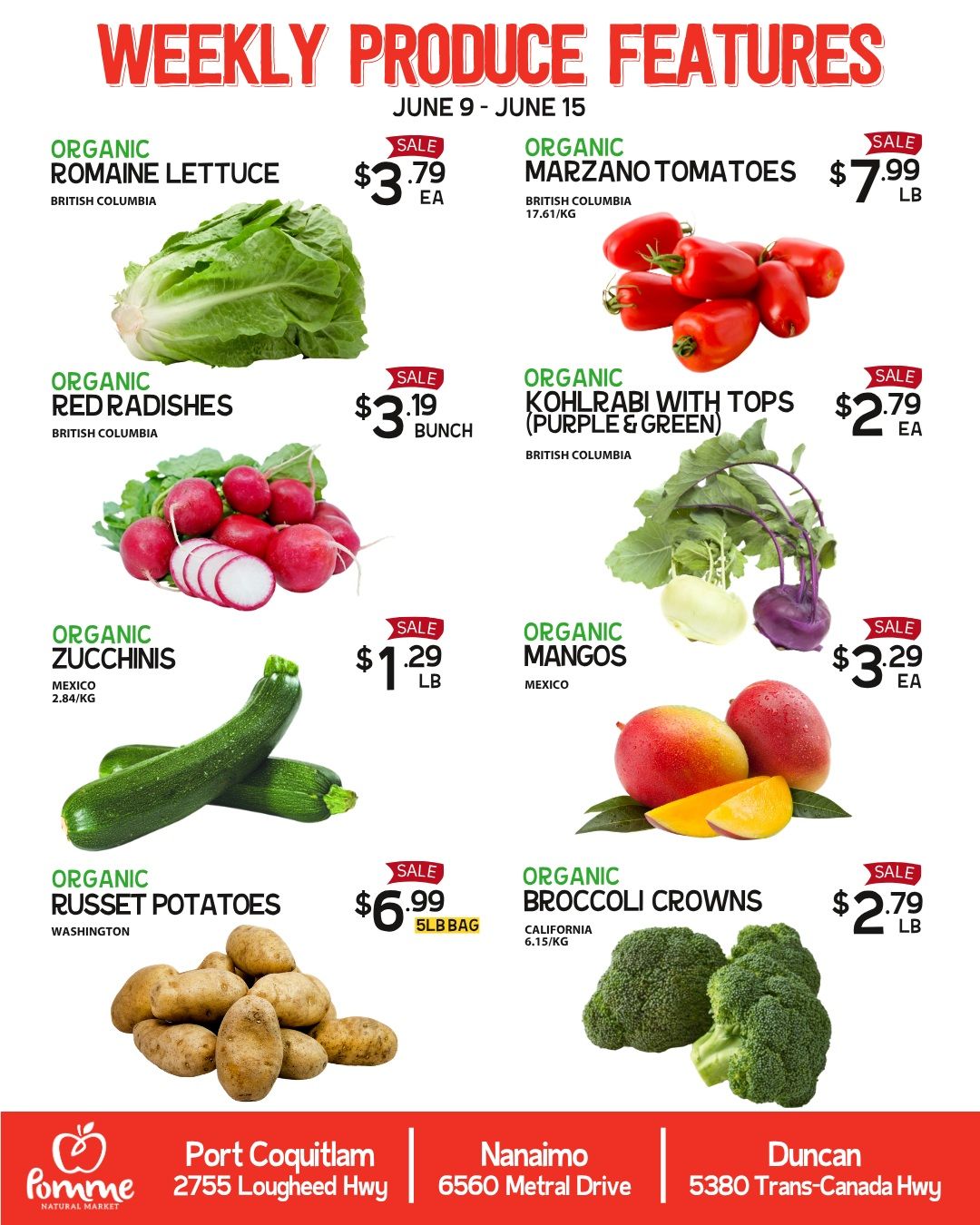 Pomme Natural Market Weekly Produce Flyer June 9 to 15