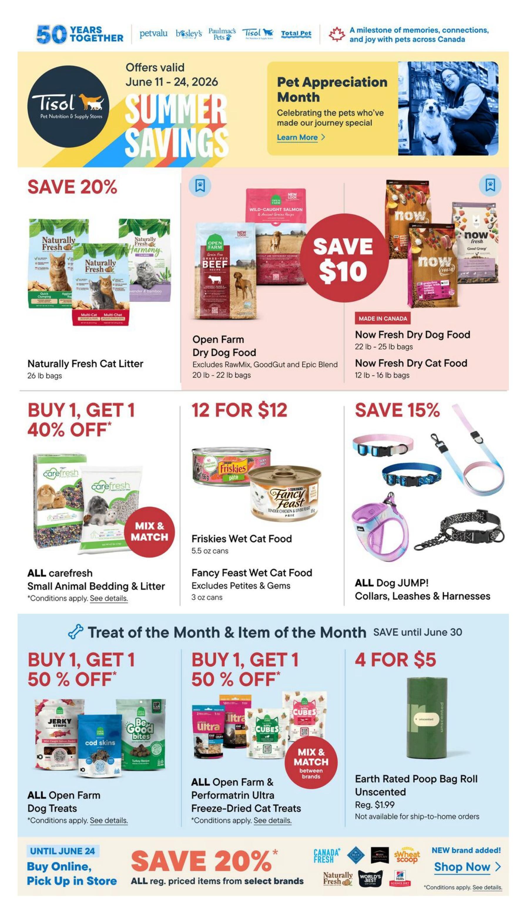 Tisol Pet Nutrition & Supply Stores Flyer June 11 to 24