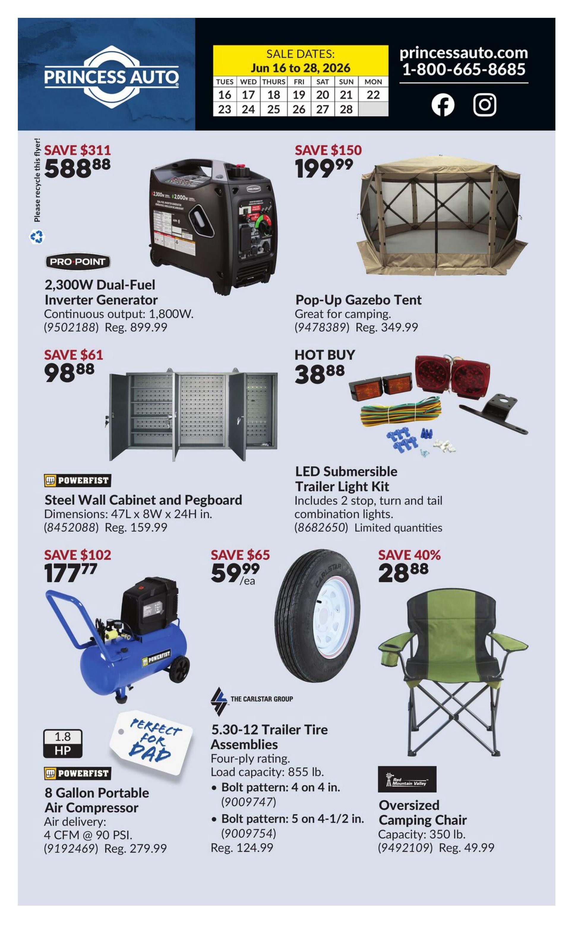 Princess Auto Flyer June 16 to 28