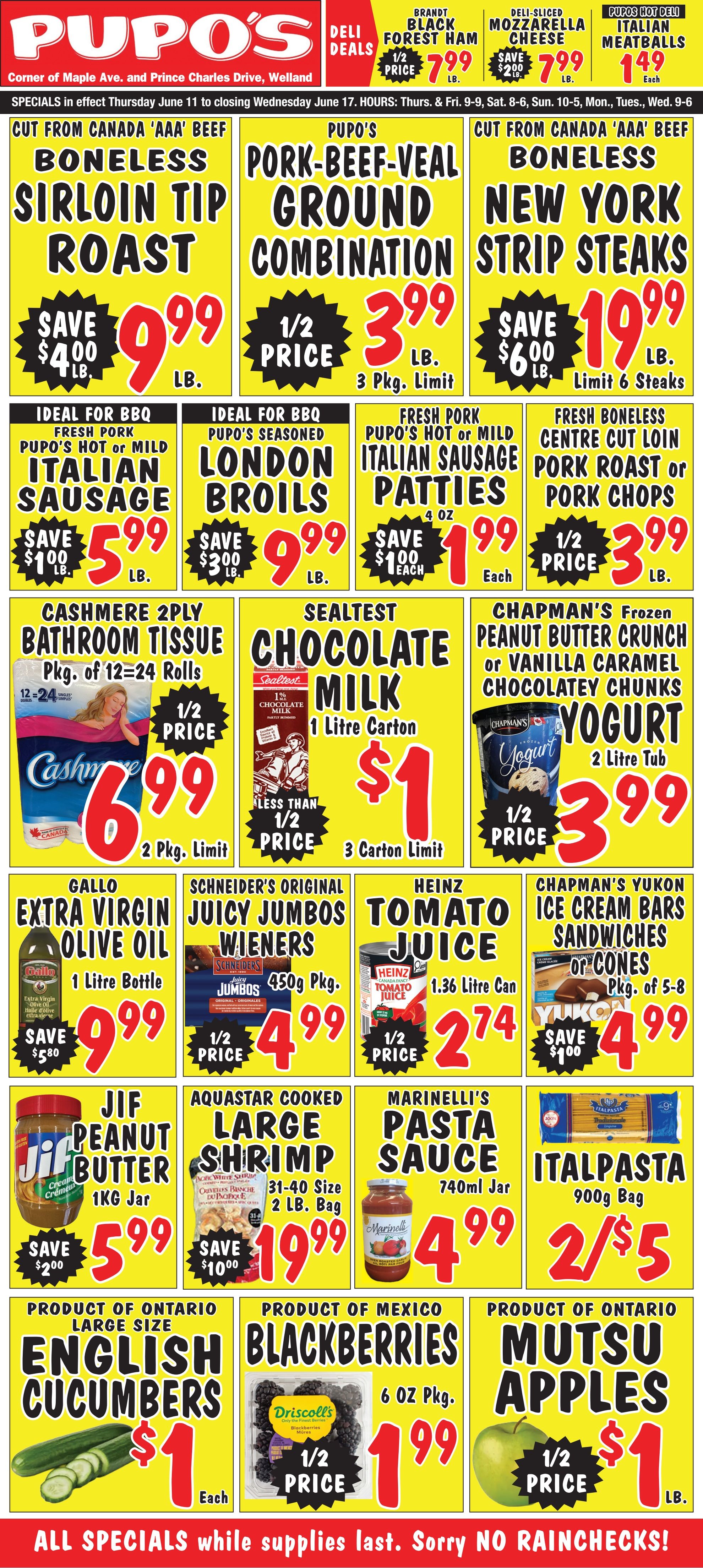 Pupo's Food Market Flyer June 11 to 17