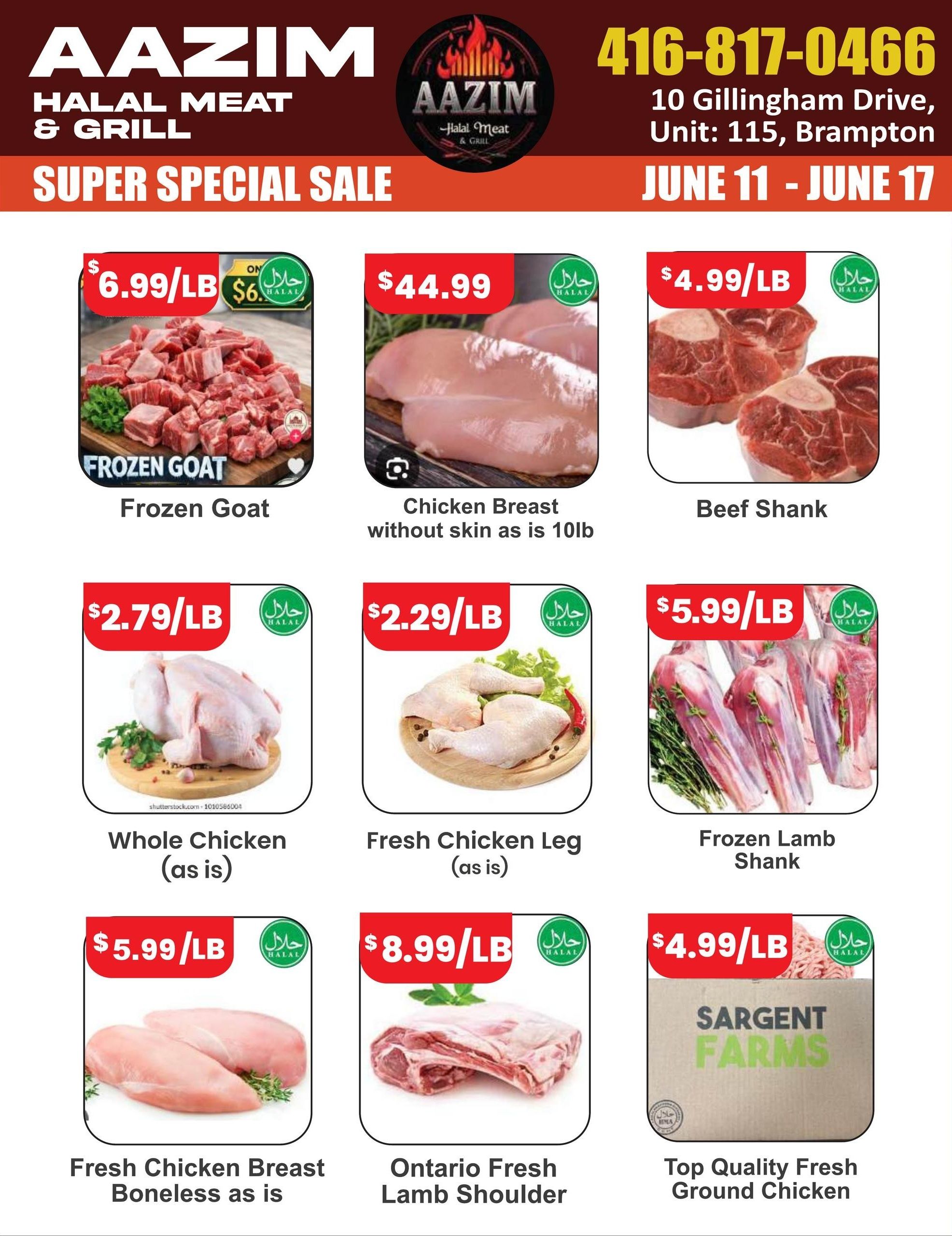 Aazim Halal Meat & Grill Flyer June 11 to 17