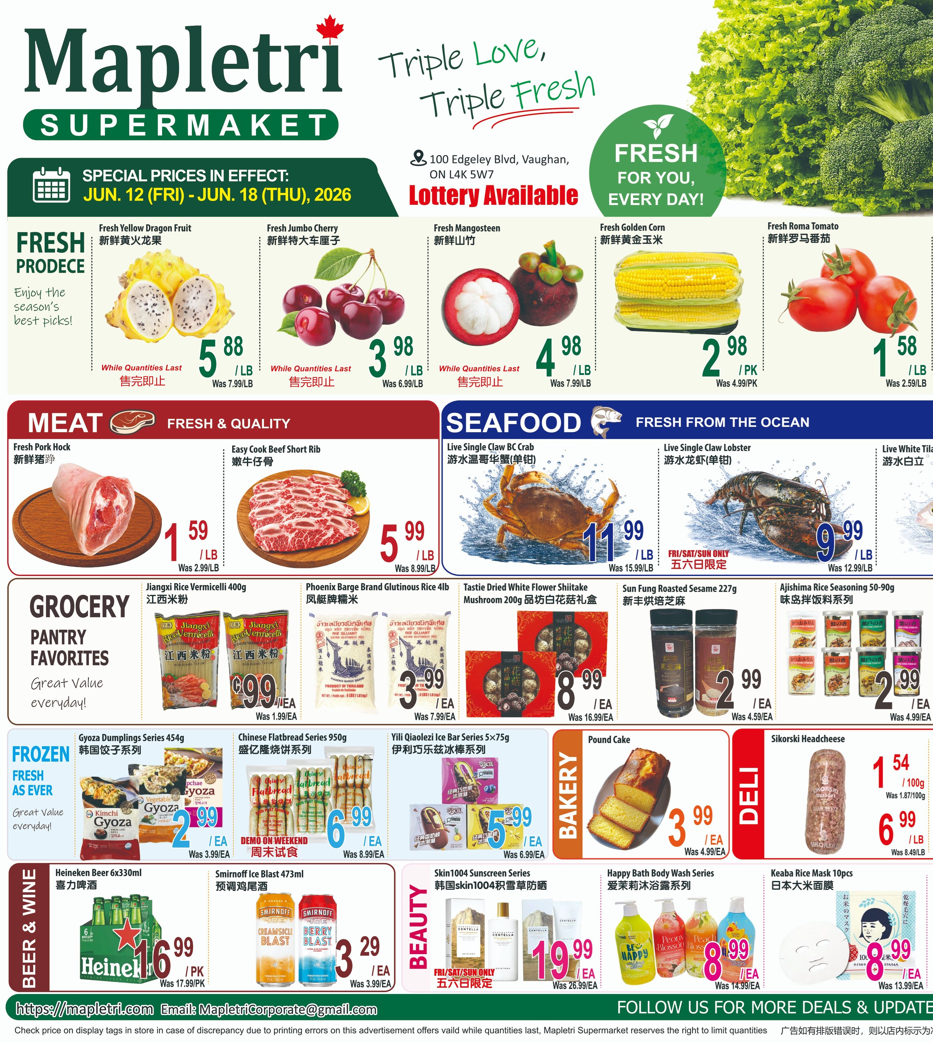Mapletri Supermarket Flyer June 12 to 18
