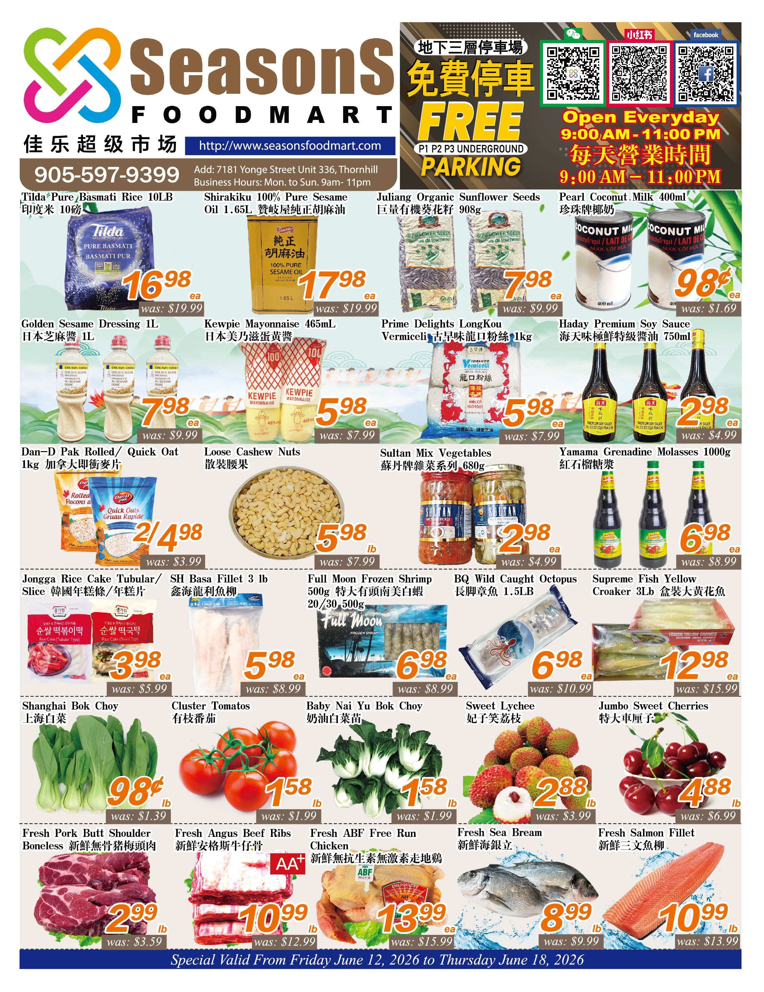 Seasons Food Mart (Thornhill) Flyer June 12 to 18