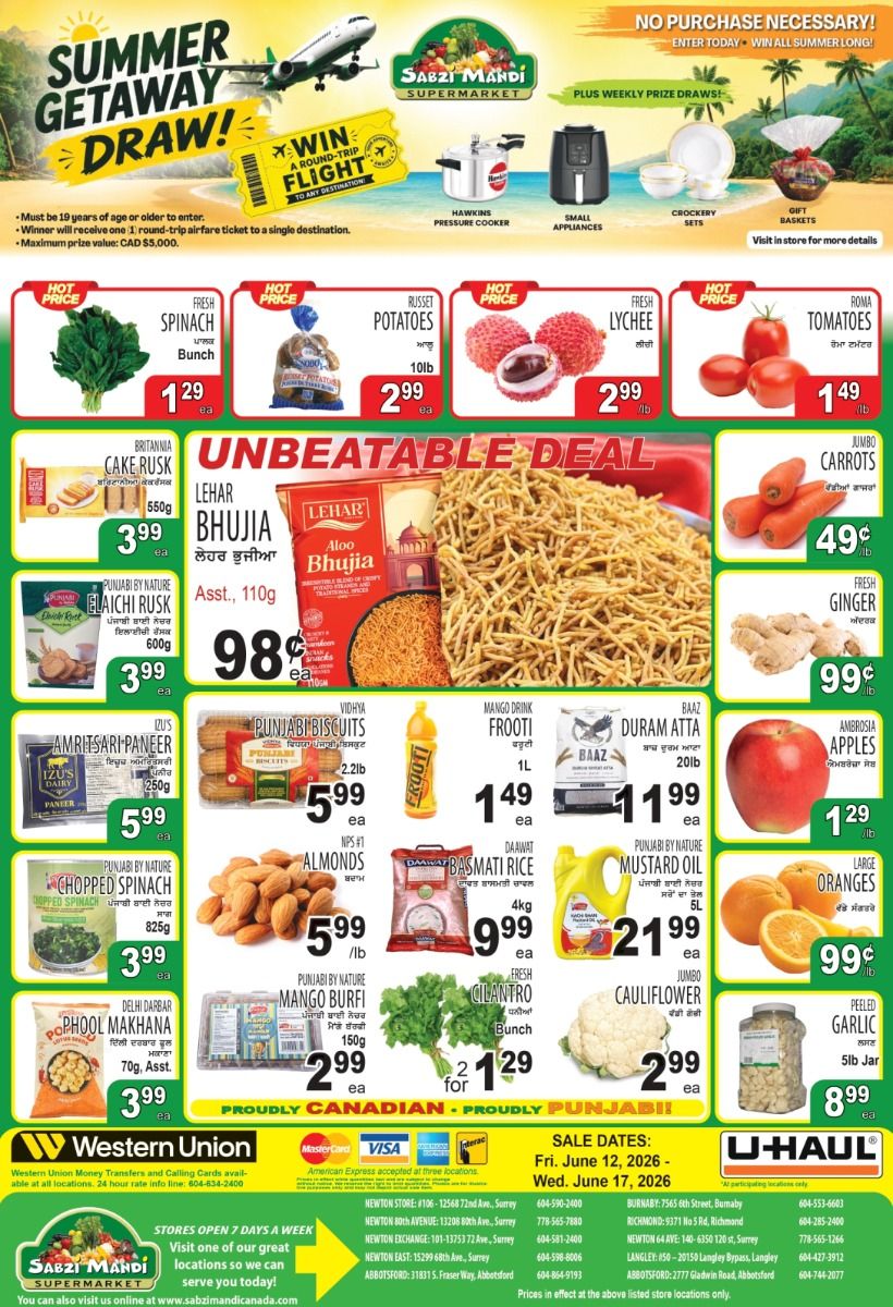 Sabzi Mandi Supermarket (Lower Mainland) Flyer June 12 to 17