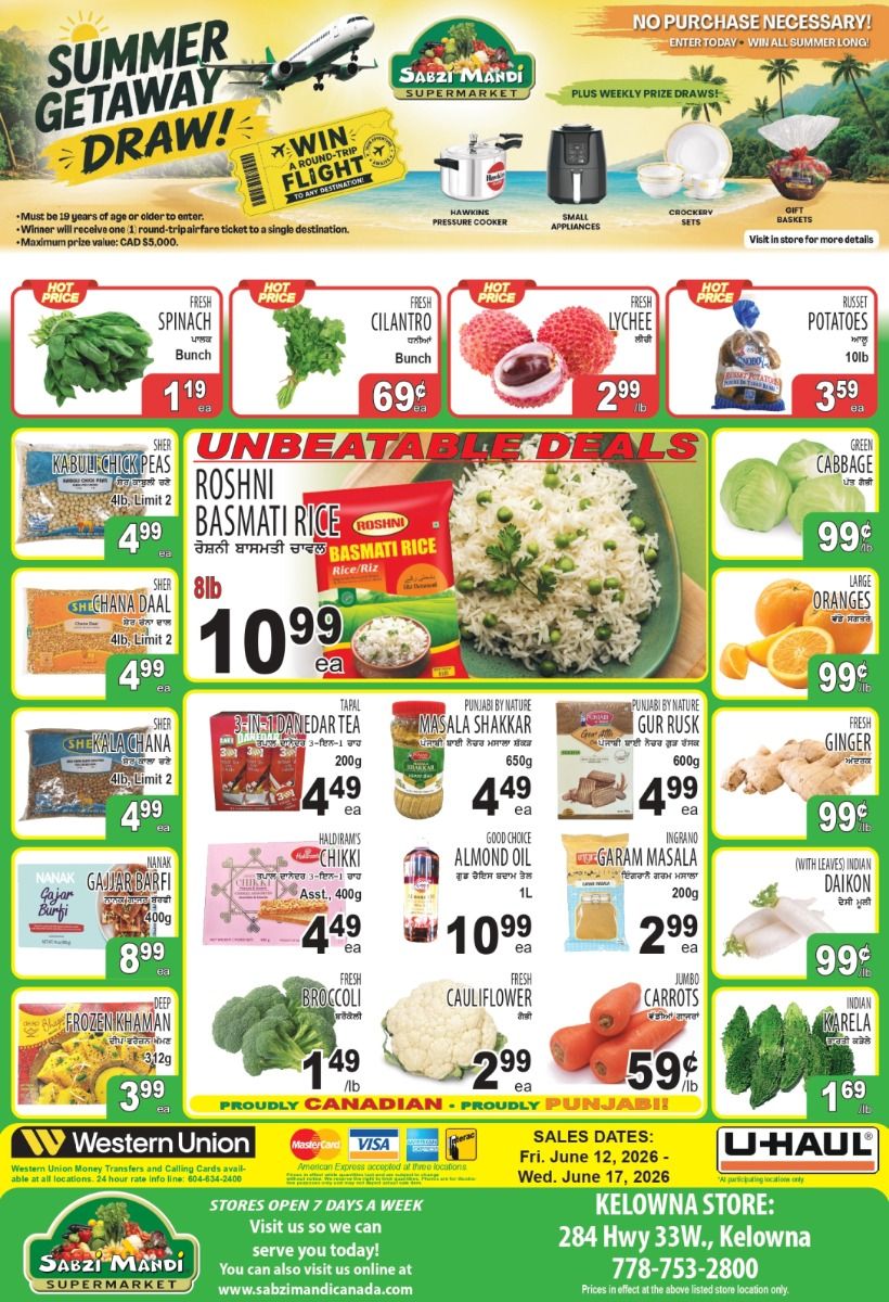 Sabzi Mandi Supermarket (Kelowna) Flyer June 12 to 17
