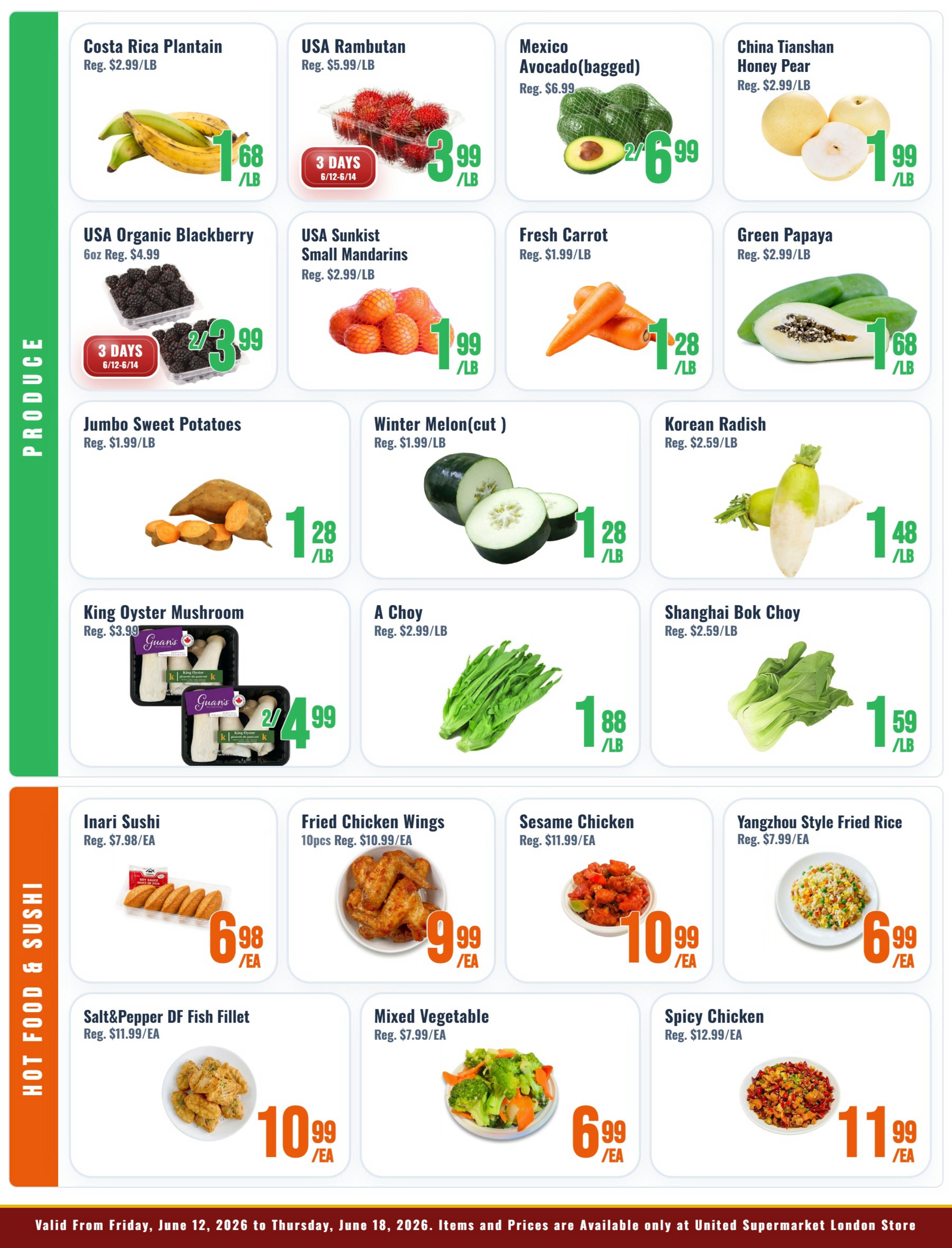 United Supermarket (London) Flyer June 12 to 18