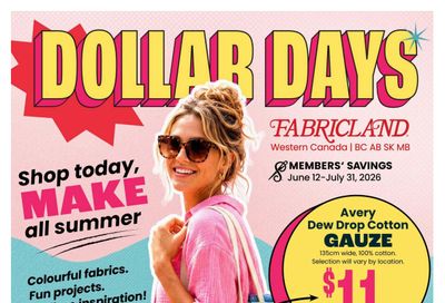 Fabricland (West) Flyer June 12 to July 31