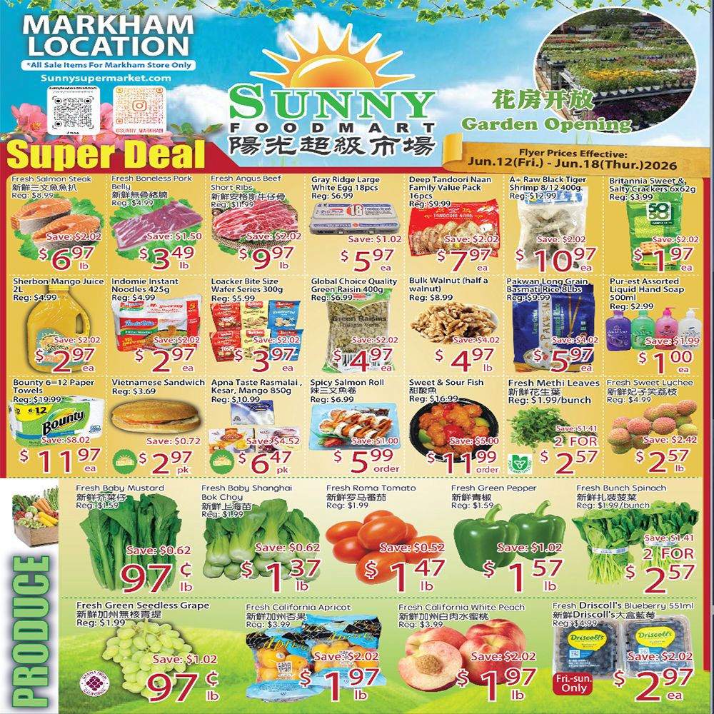 Sunny Foodmart (Markham) Flyer June 12 to 18