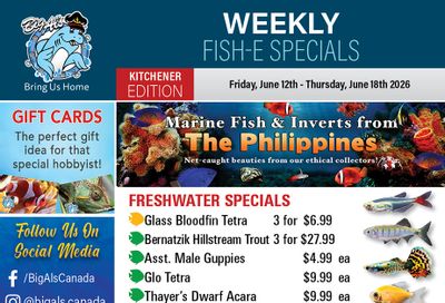 Big Al's (Kitchener) Weekly Specials June 12 to 18