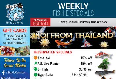 Big Al's (Newmarket) Weekly Specials June 12 to 18