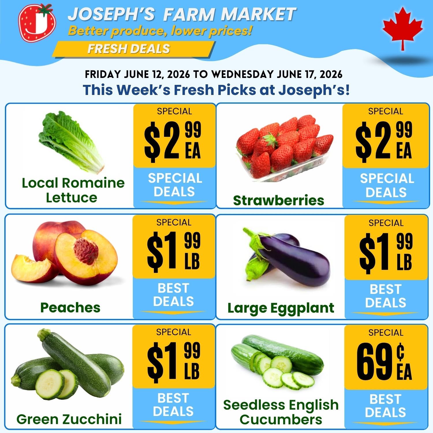 Joseph's Farm Market Flyer June 12 to 17