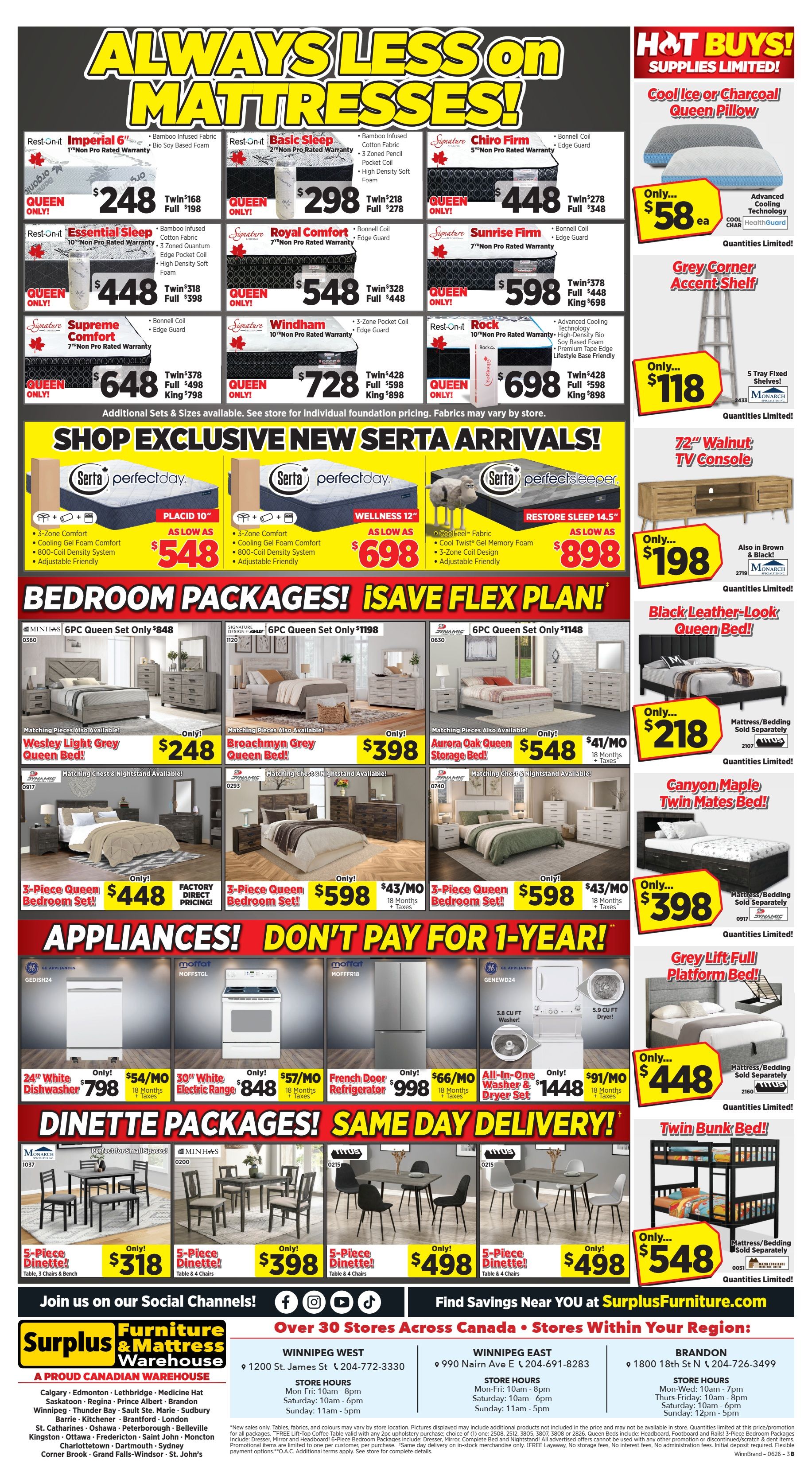 Surplus Furniture & Mattress Warehouse (Winnipeg, Brandon) Flyer June 14 to 28