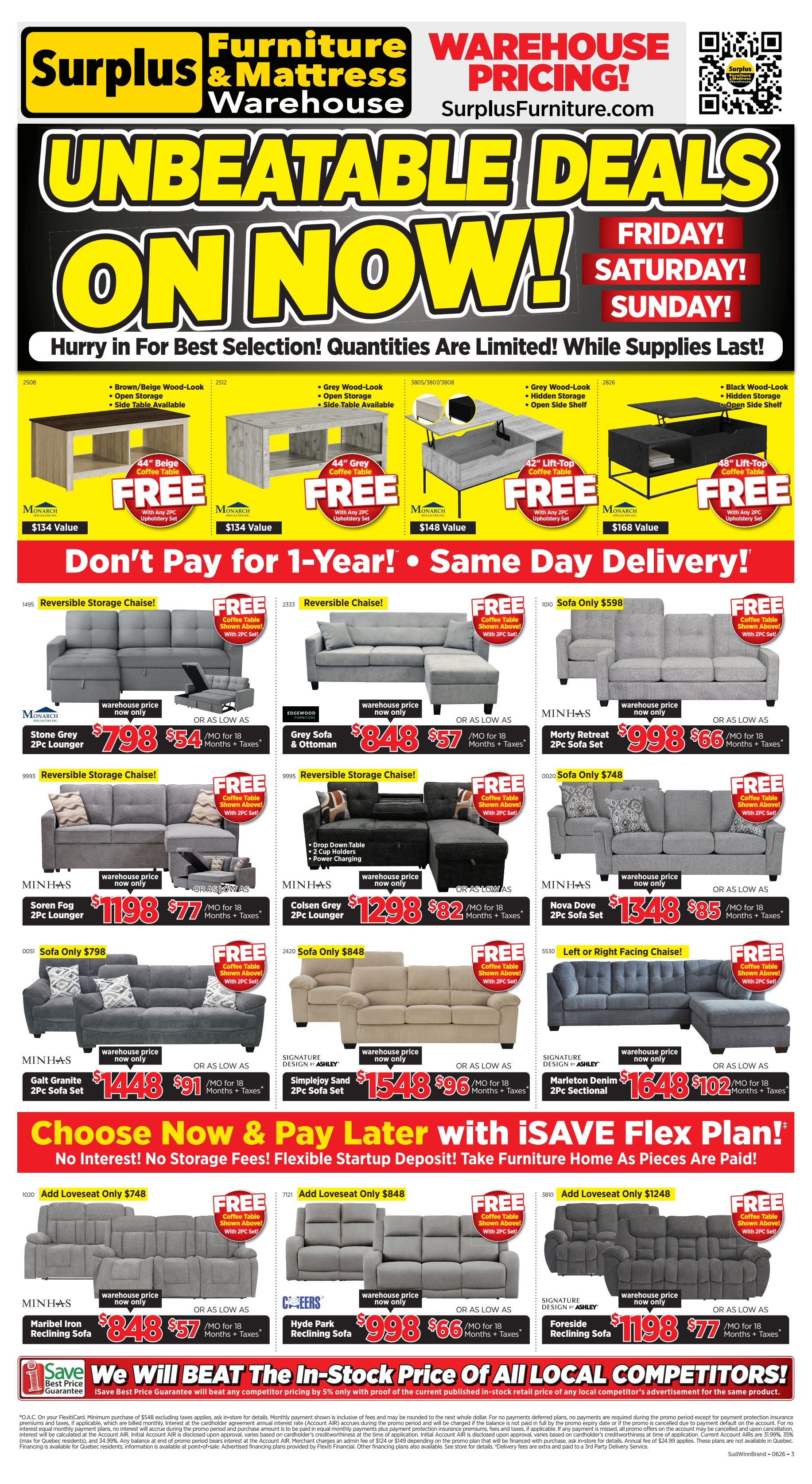 Surplus Furniture & Mattress Warehouse (Winnipeg, Brandon) Flyer June 14 to 28