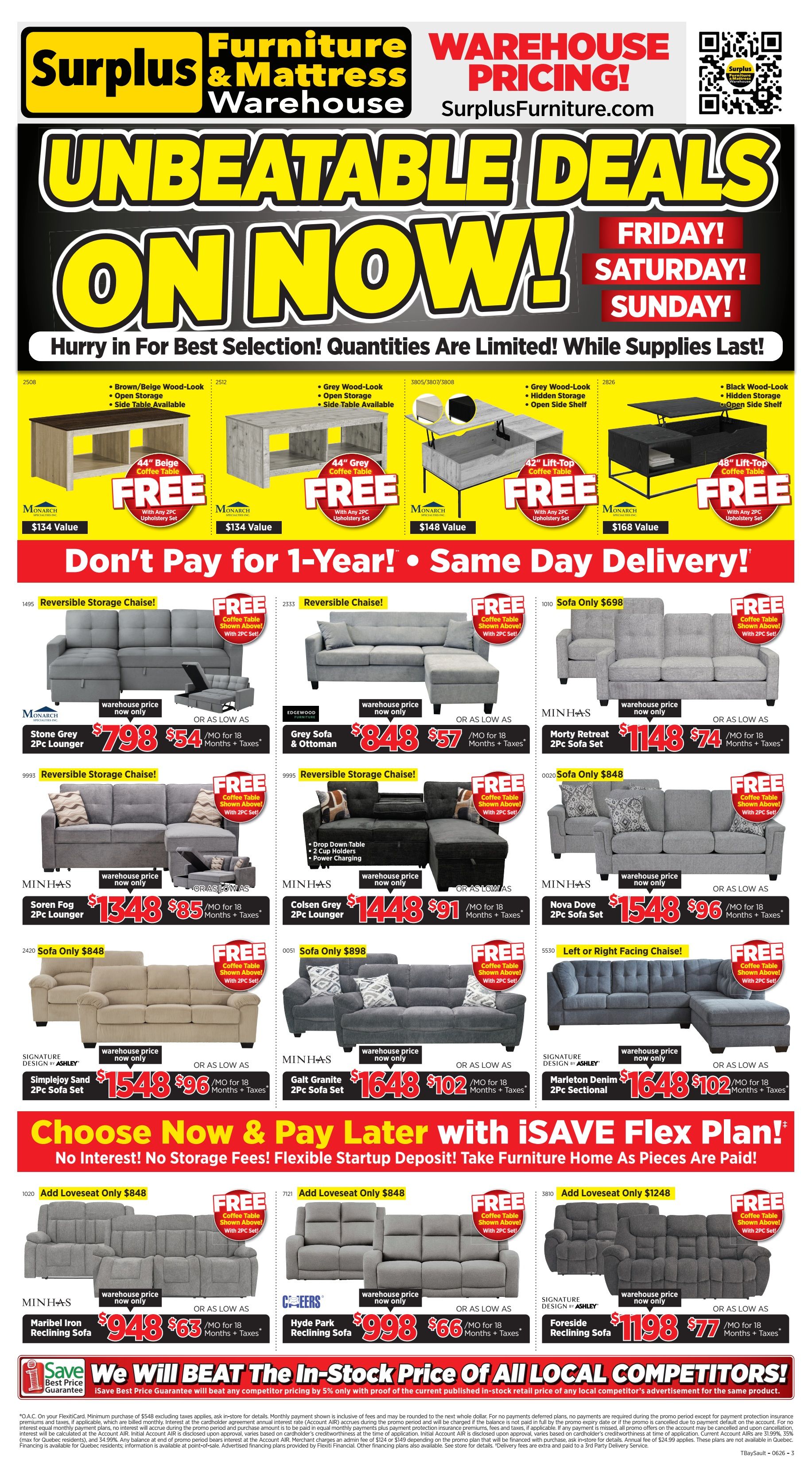 Surplus Furniture & Mattress Warehouse (Thunder Bay, Sault Ste Marie) Flyer June 14 to 28