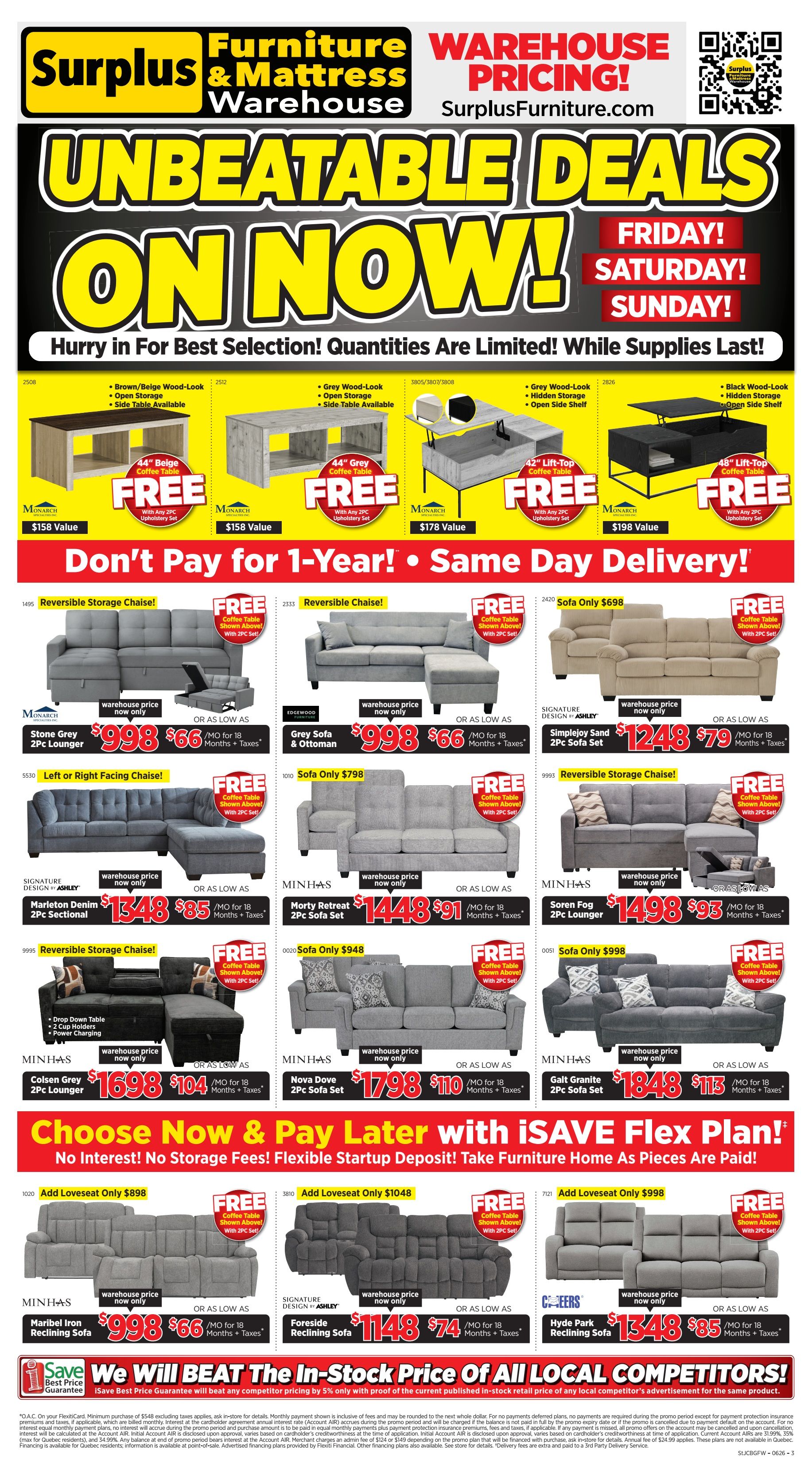 Surplus Furniture & Mattress Warehouse (St. John's, Corner Brook, Grand Falls Windsor) Flyer June 14 to 28