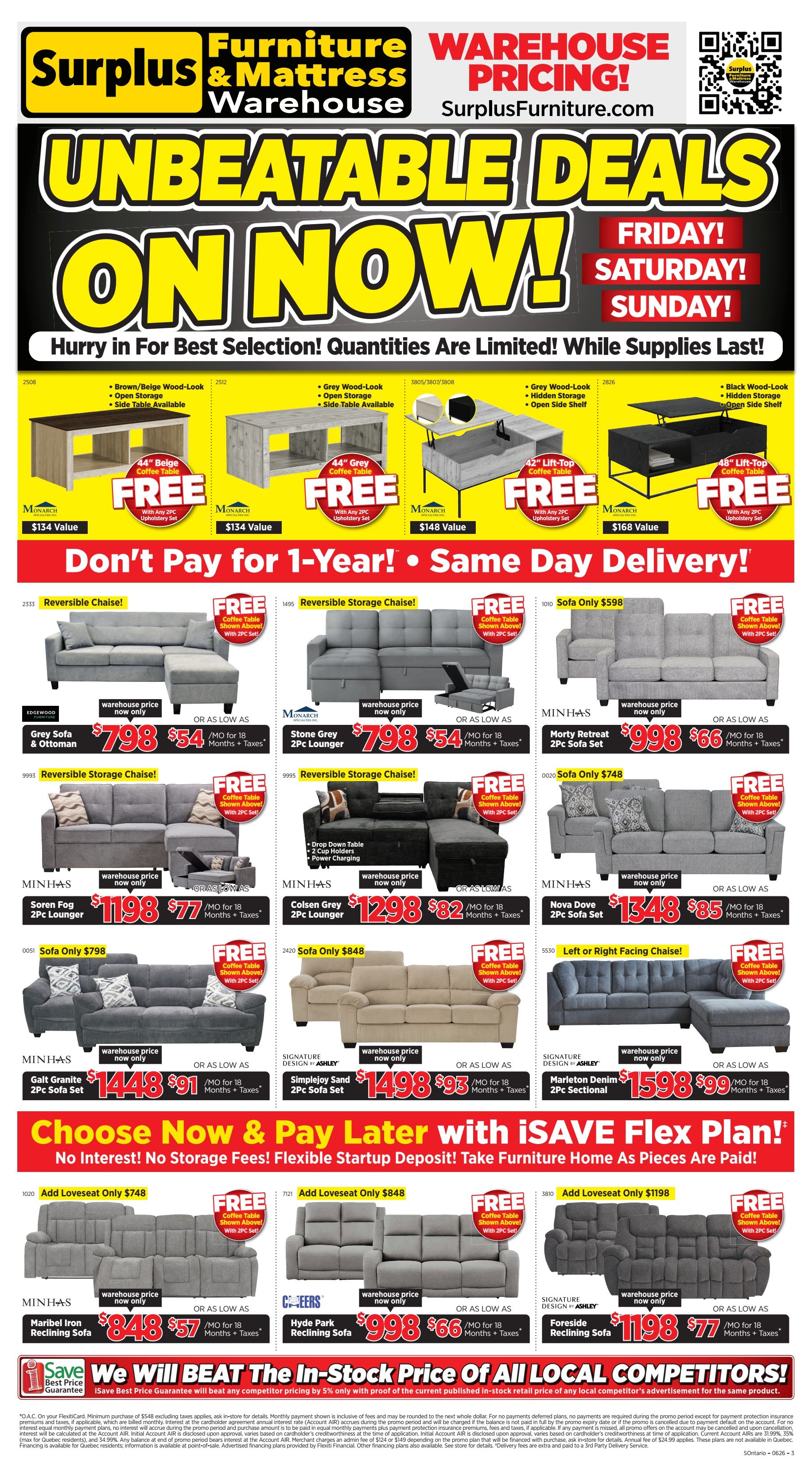Surplus Furniture & Mattress Warehouse (S. ON) Flyer June 14 to 28