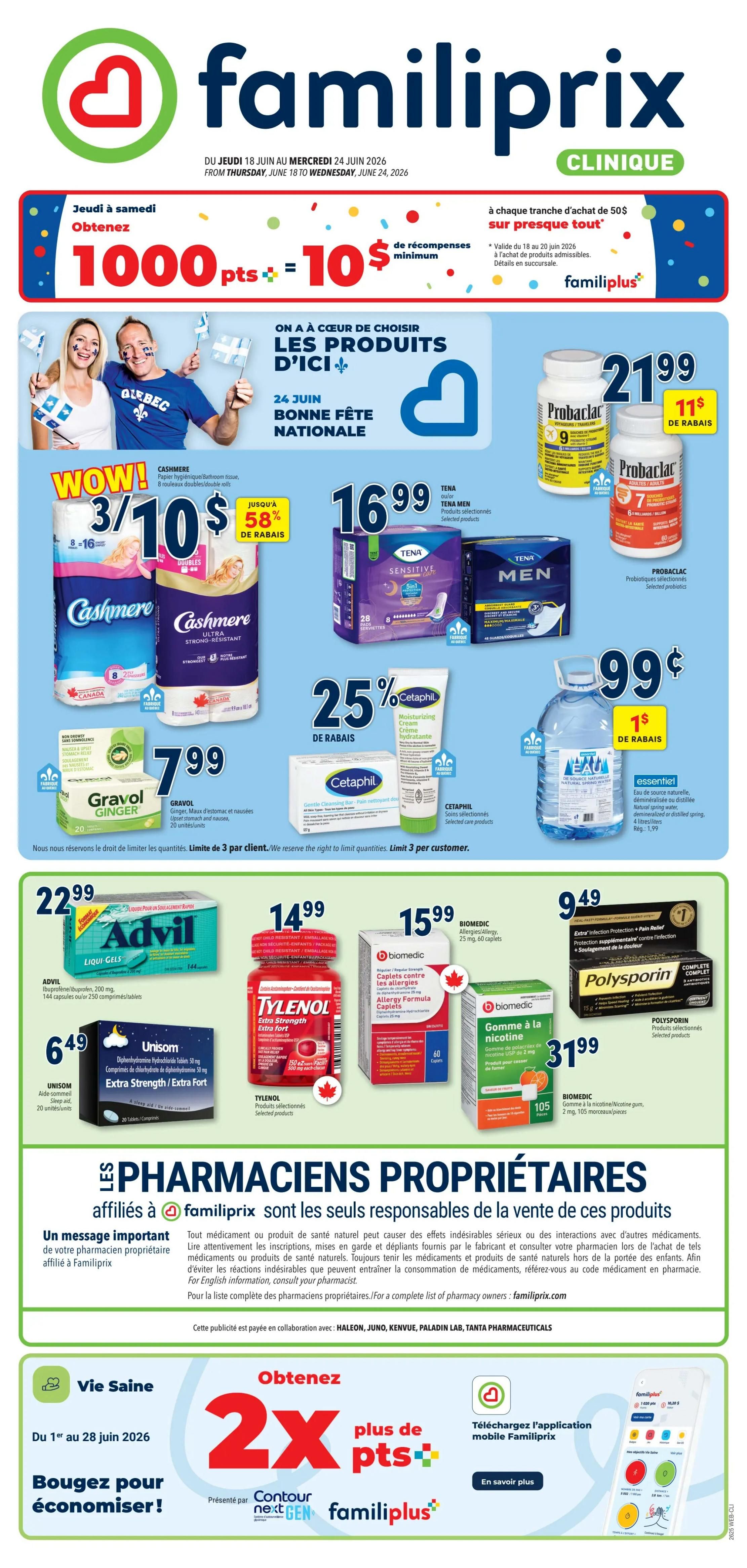 Familiprix Clinique Flyer June 18 to 24