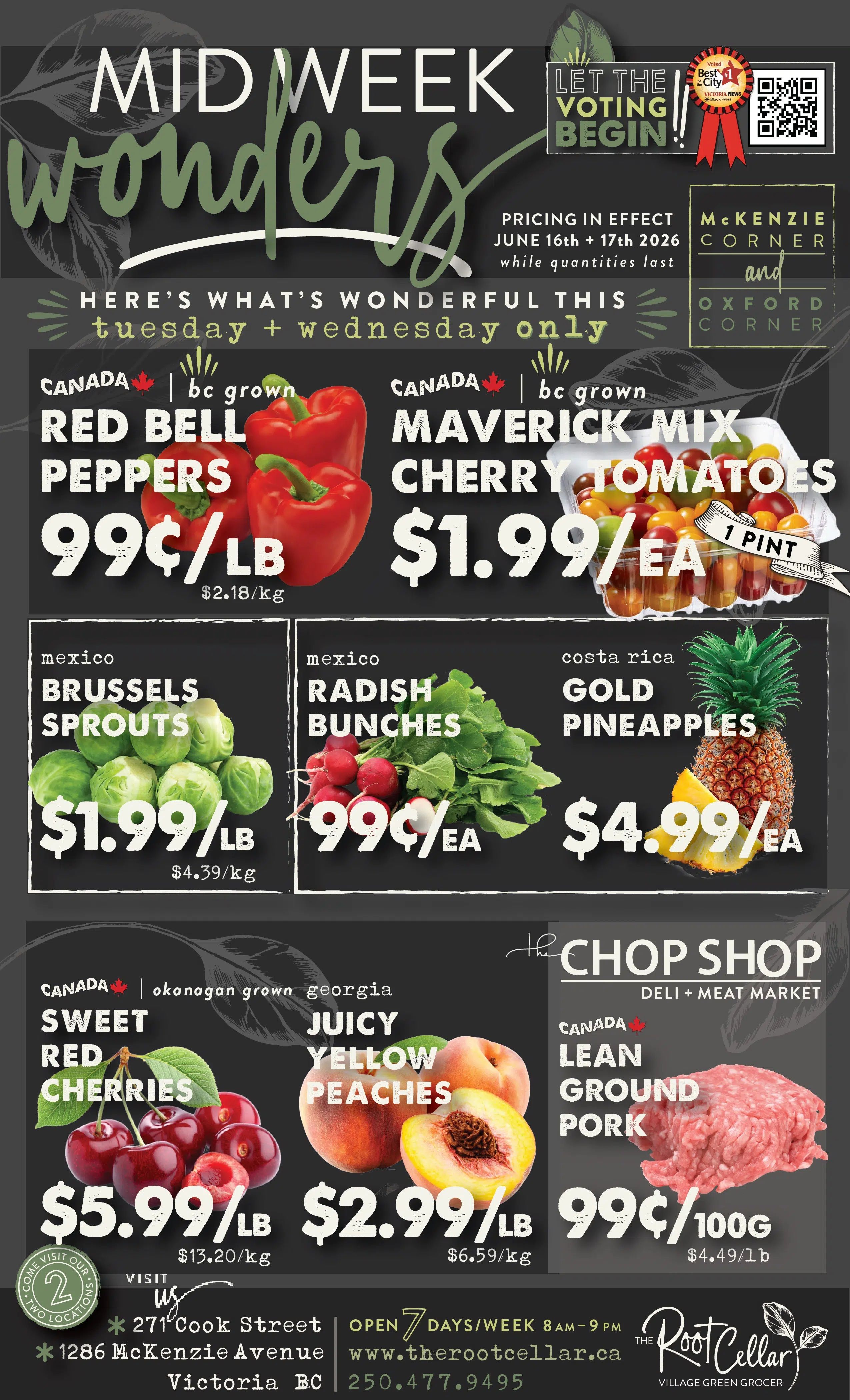 The Root Cellar Mid-Week Flyer June 16 and 17