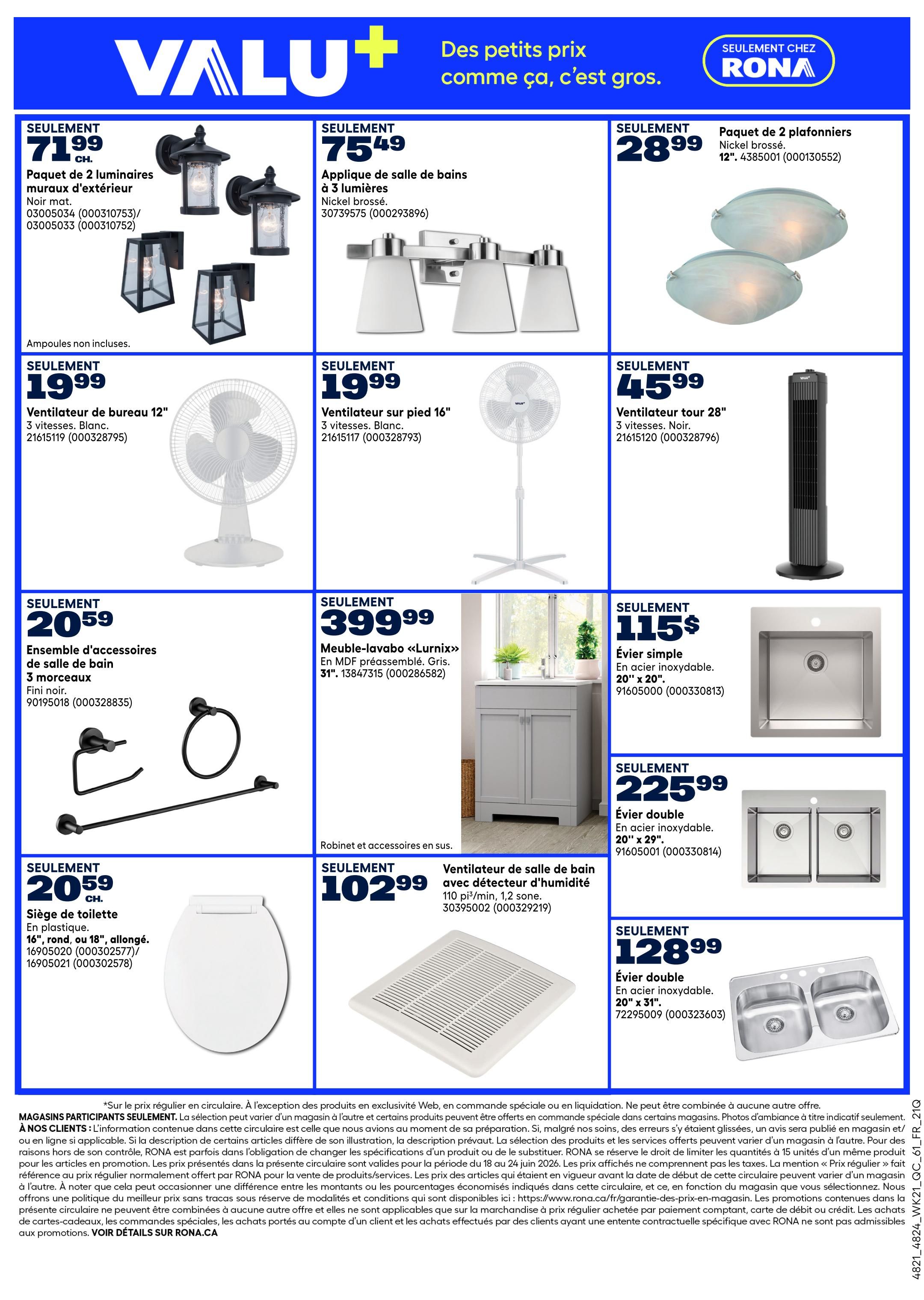 Rona & Rona+ (QC) Flyer June 18 to 24