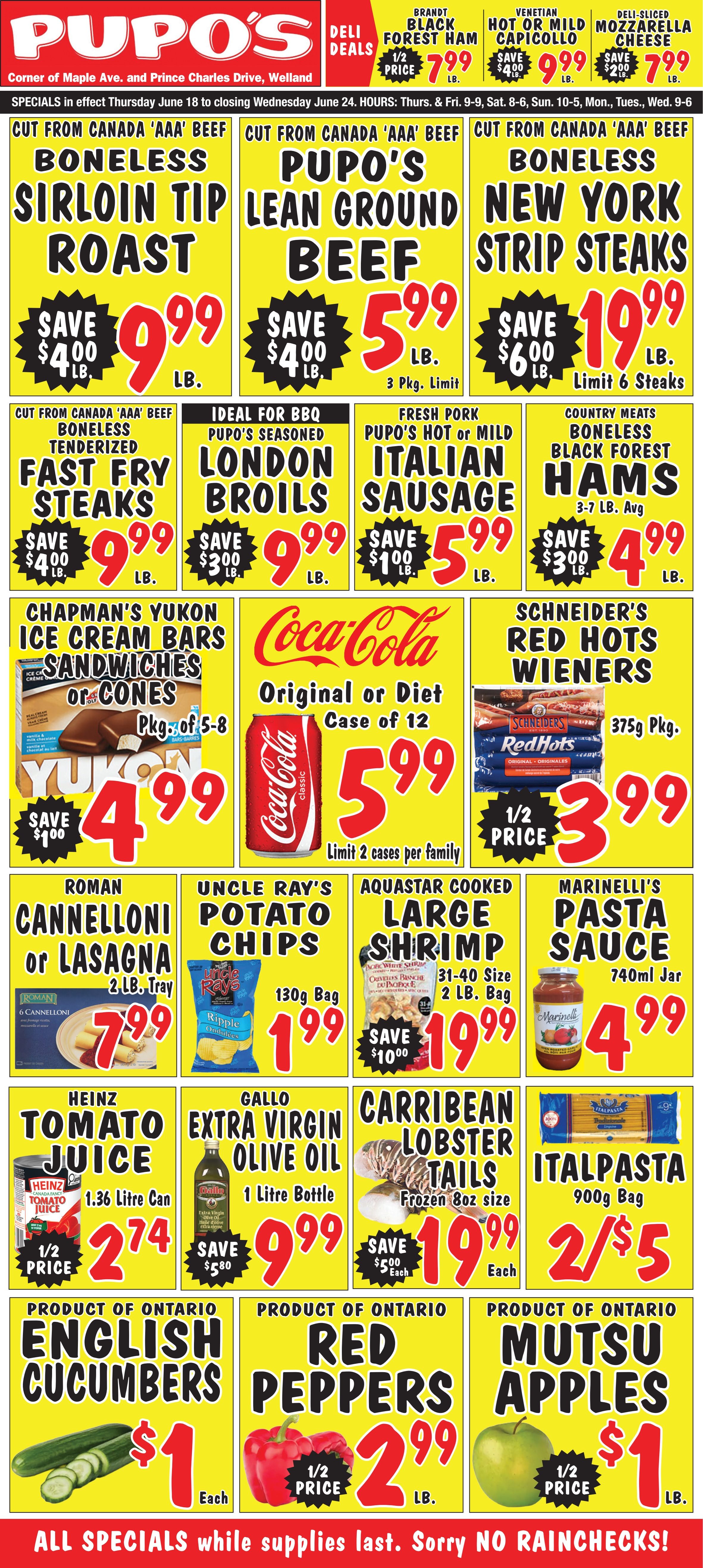 Pupo's Food Market Flyer June 18 to 24