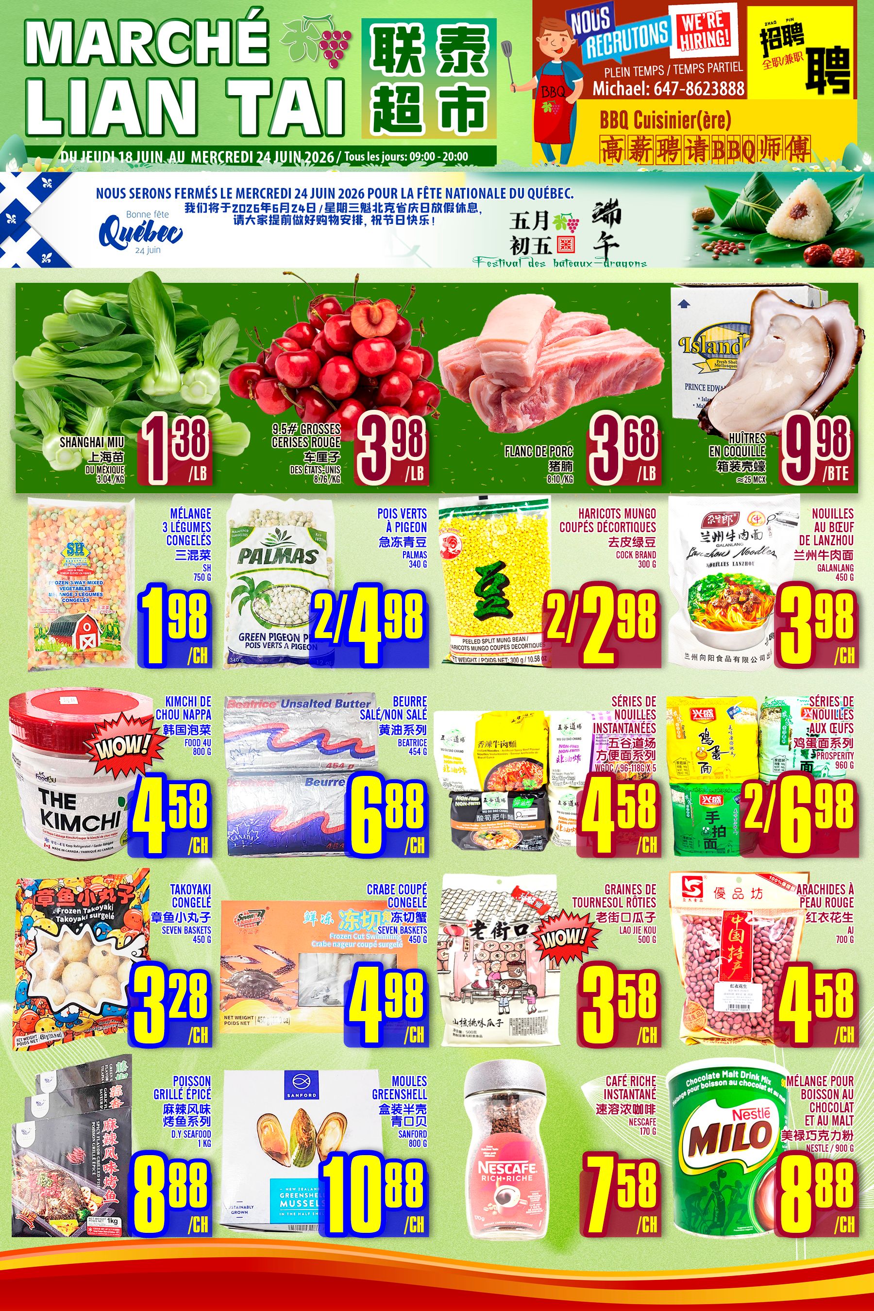 Marche Lian Tai Flyer June 18 to 24