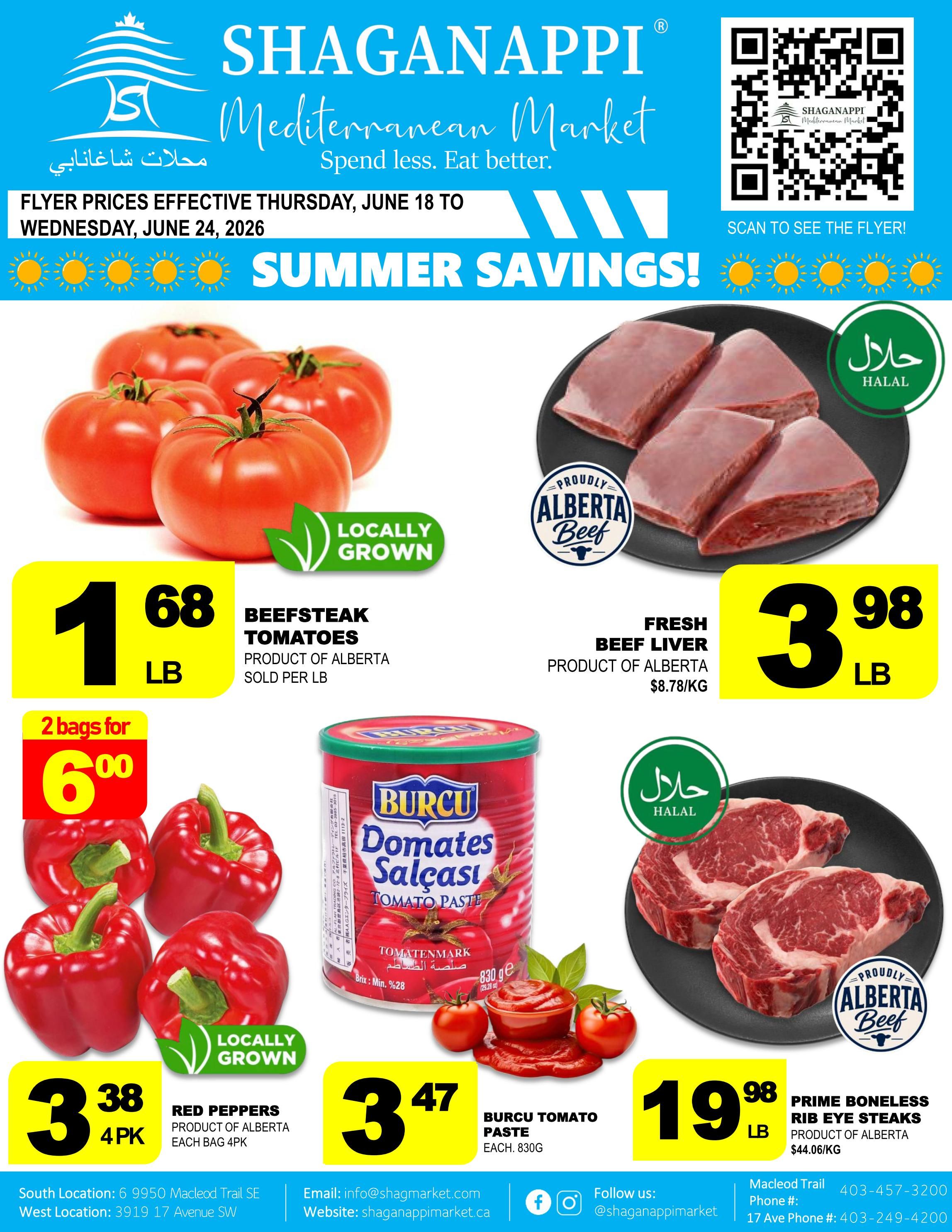 Shaganappi Mediterranean Market Flyer June 18 to 24
